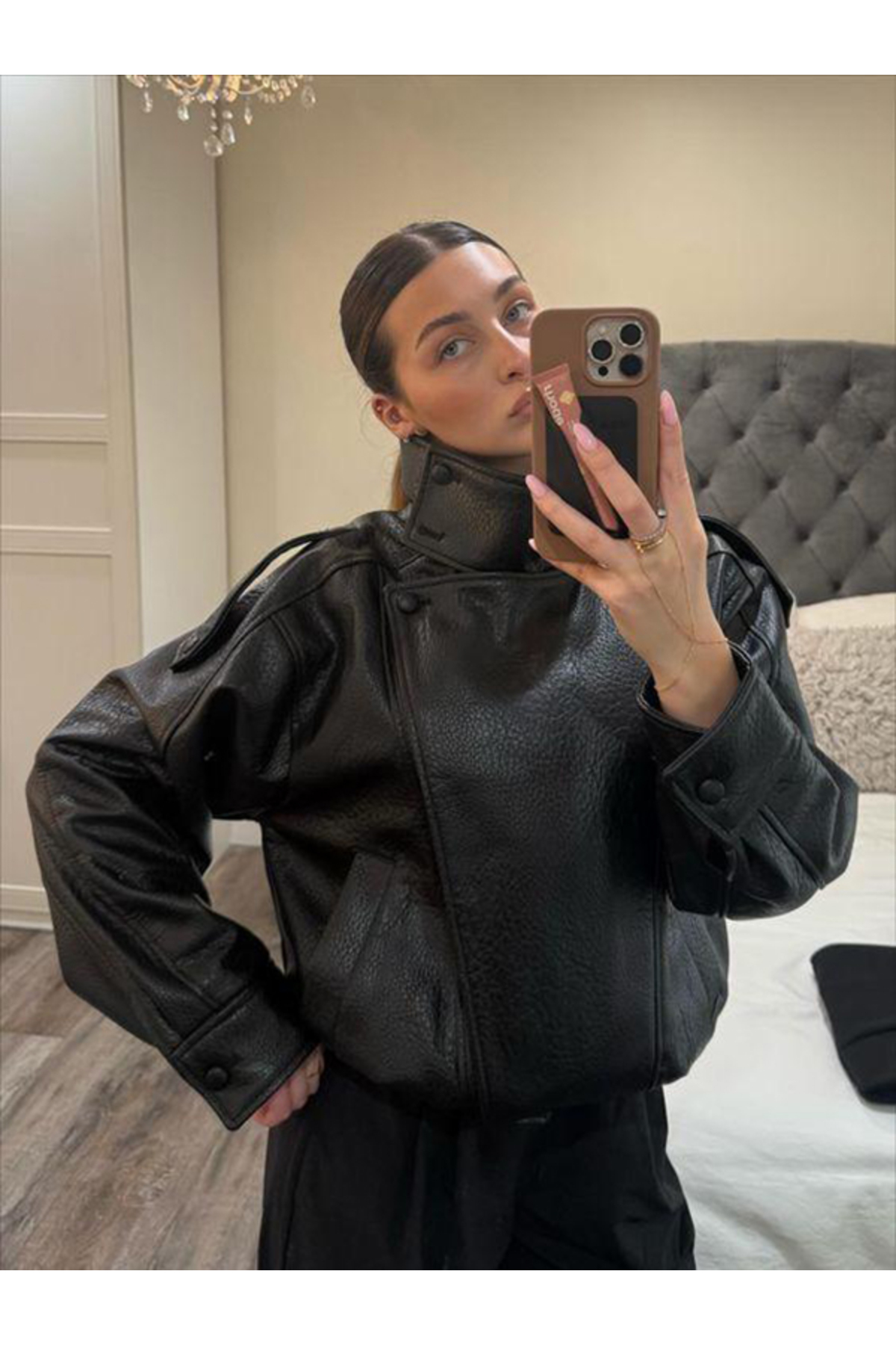 derrymore  Ultra Soft Zr Dikyaka Kadın Deri Ceket - Görsel 6