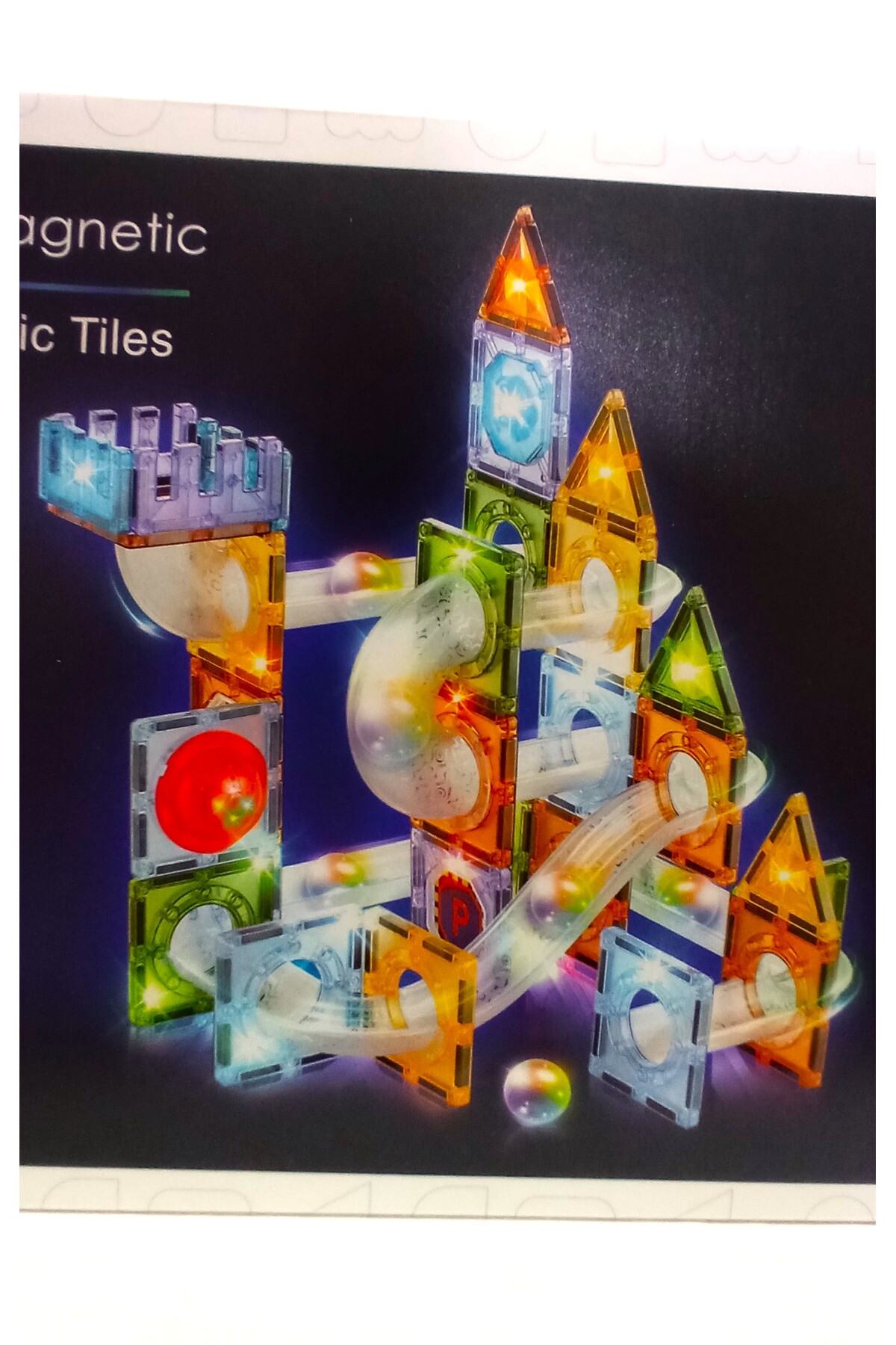 Pufline Yapı Blokları Tam 86 Parça Mıknatıslı Işıklı Manyetik Marble Run fotoğrafı 4 (önizleme)