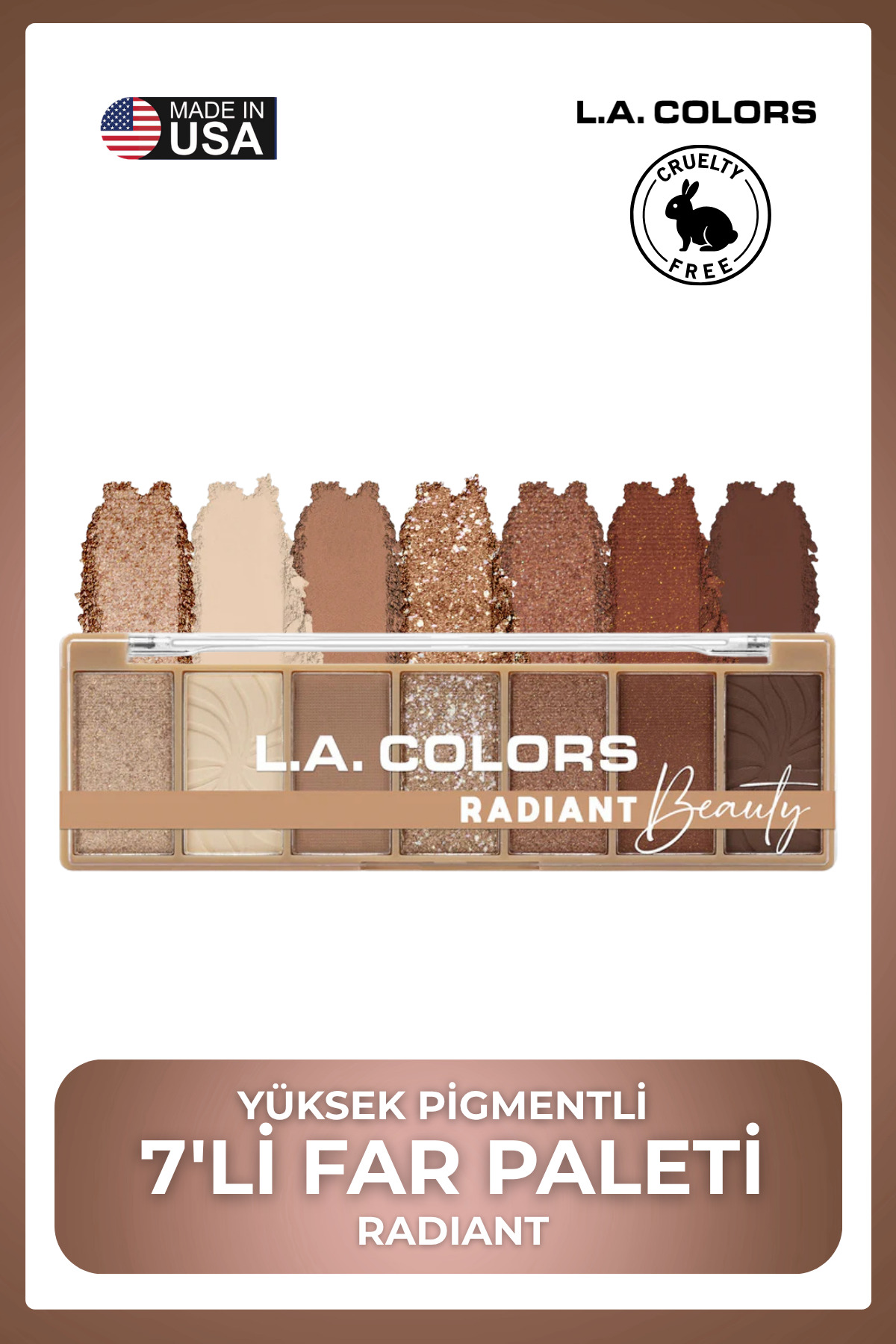 アニメ Colorful Palette Brown 7mai L.A Colors 7 Color Palette -Yüksek Pigmentli 7'li Far Paleti