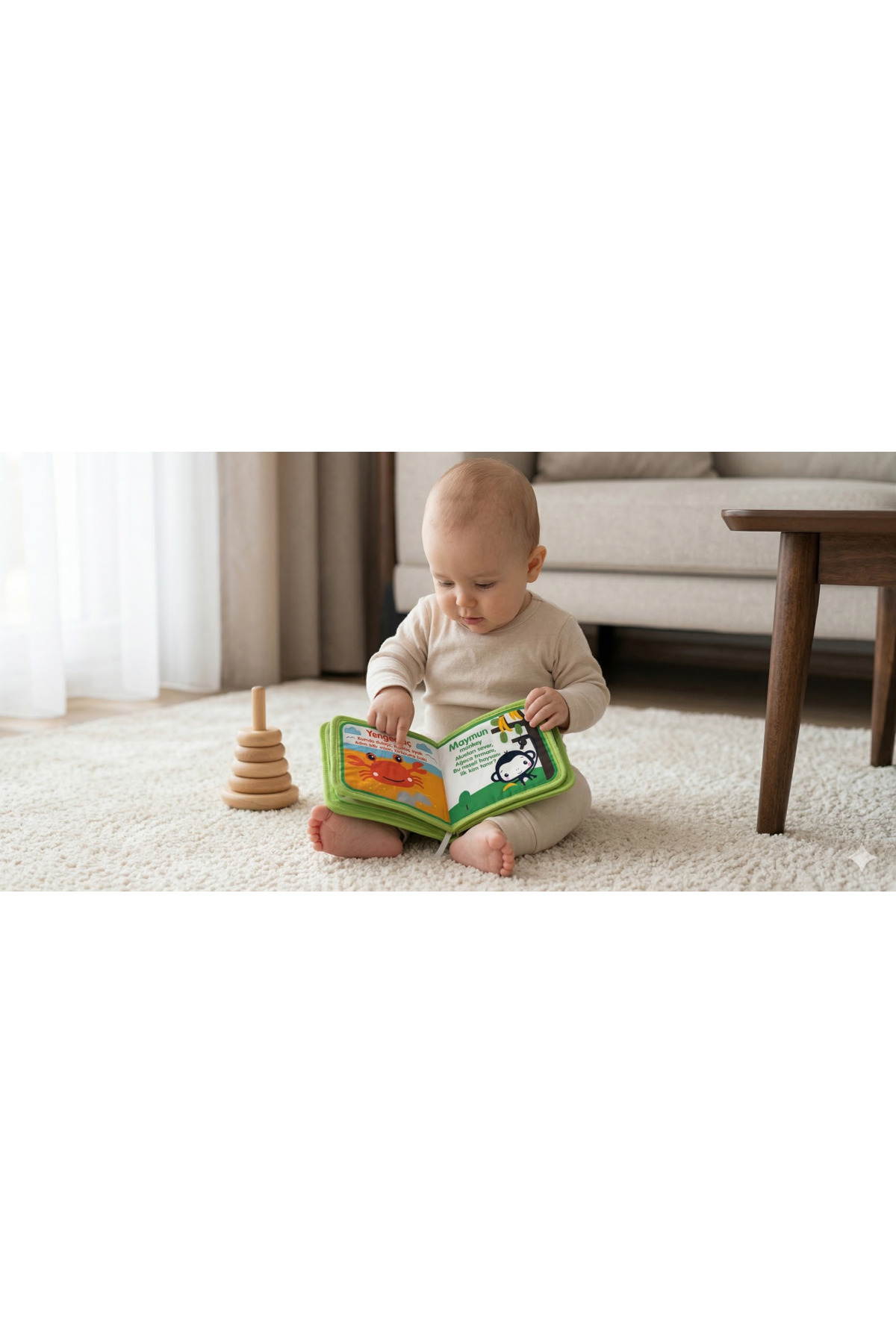 Fisher Price Konuşturan Bebek Kitabı Hışırtılı Sesli, Duyusal, Zeka Gelişim 0-3 Yaş Kitap Eğitim Seti (Hayvanlar) fotoğrafı 6 (önizleme)