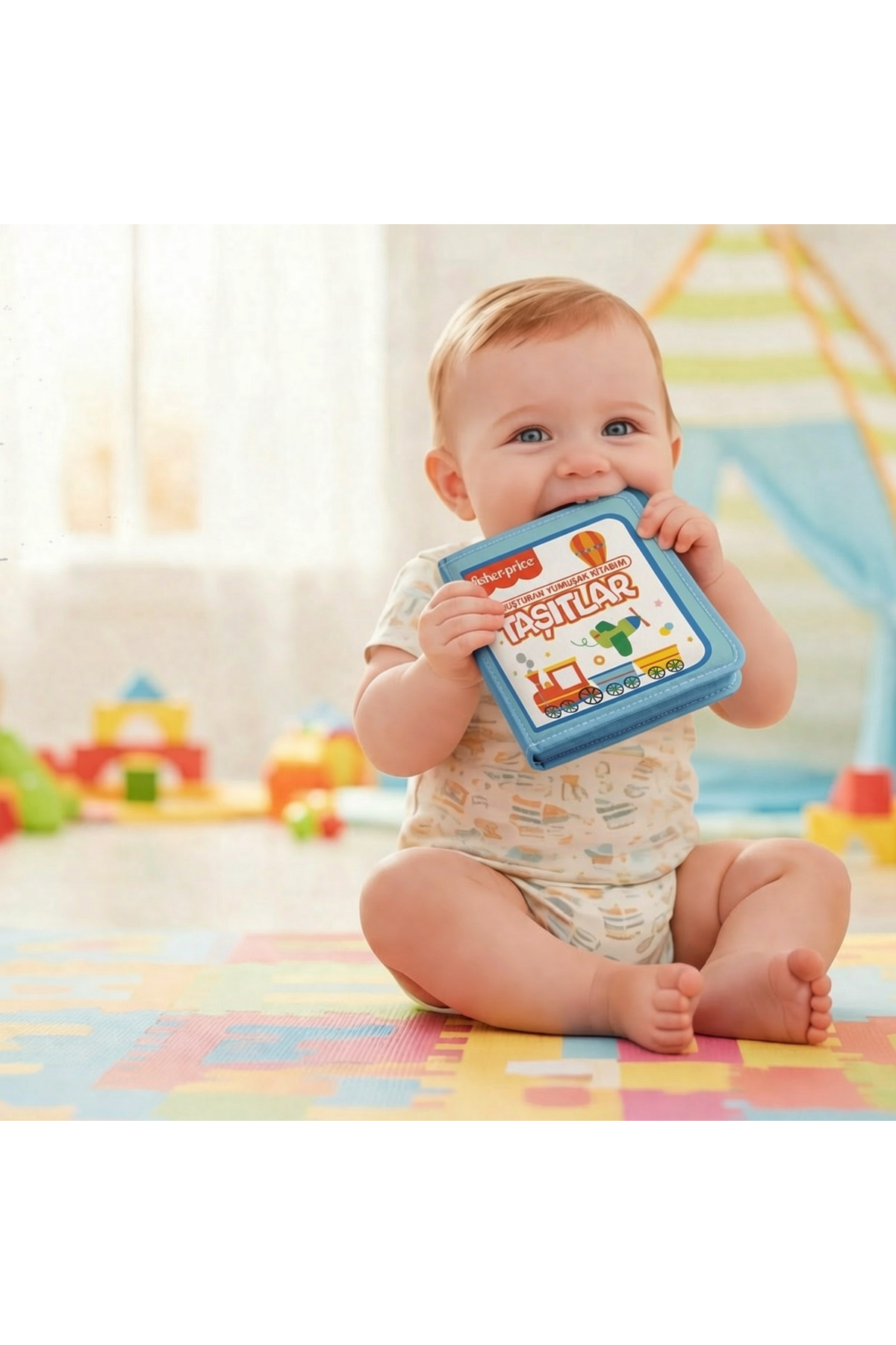 Fisher Price Konuşturan Bebek Kitabı Hışırtılı Sesli, Duyusal, Zeka Gelişim 0-3 Yaş Kitap Eğitim Seti (Taşıtlar) fotoğrafı 5 (önizleme)