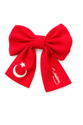 Momi Tasarım Türk bayrağı ve Atatürk imzalı kız çocuk fiyonk toka 23 nisan 29...