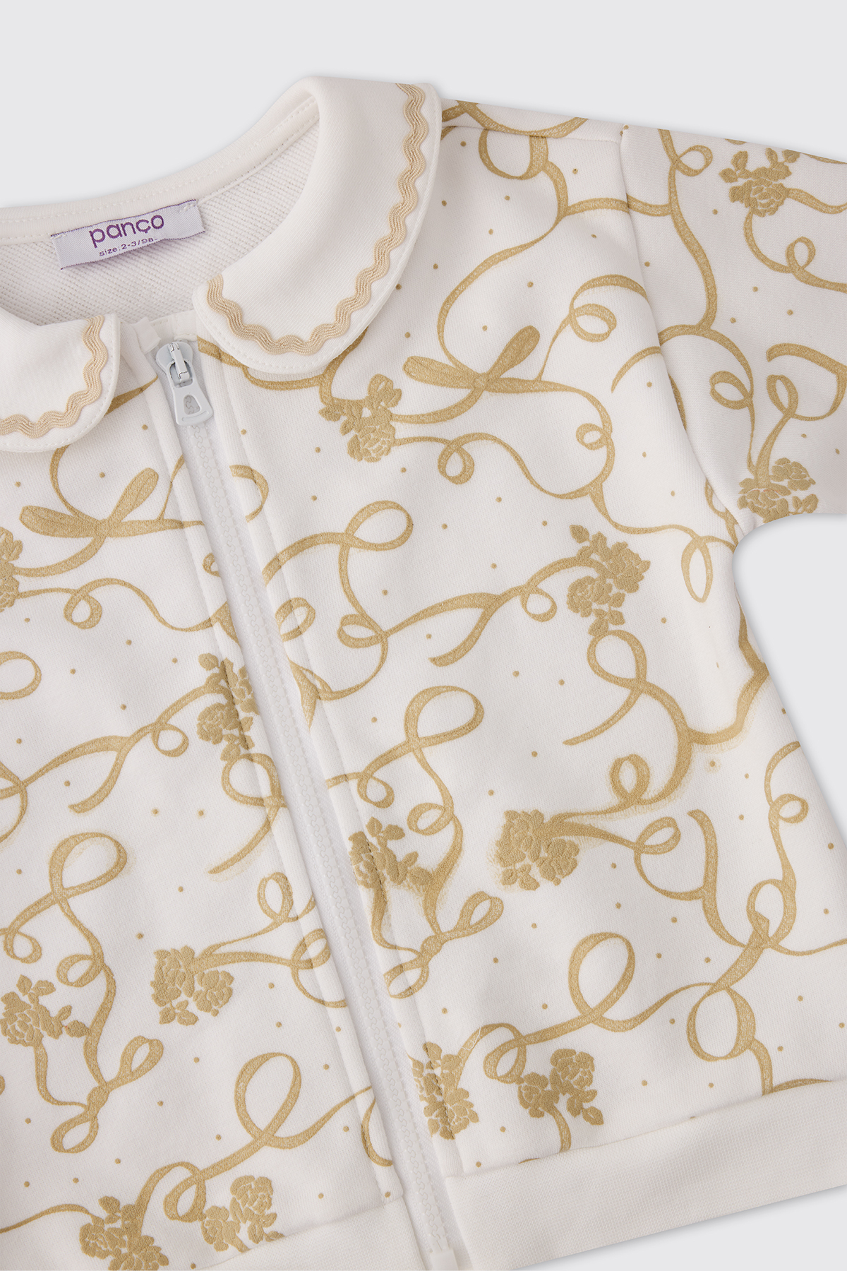 Panço Kız Bebek Fermuarlı Beyaz Sweatshirt fotoğrafı 3 (önizleme)