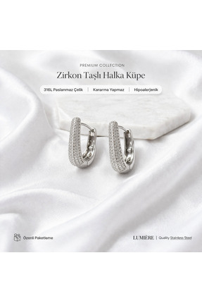 Staınless Gümüş Renkl Çelik Kadın Küpe