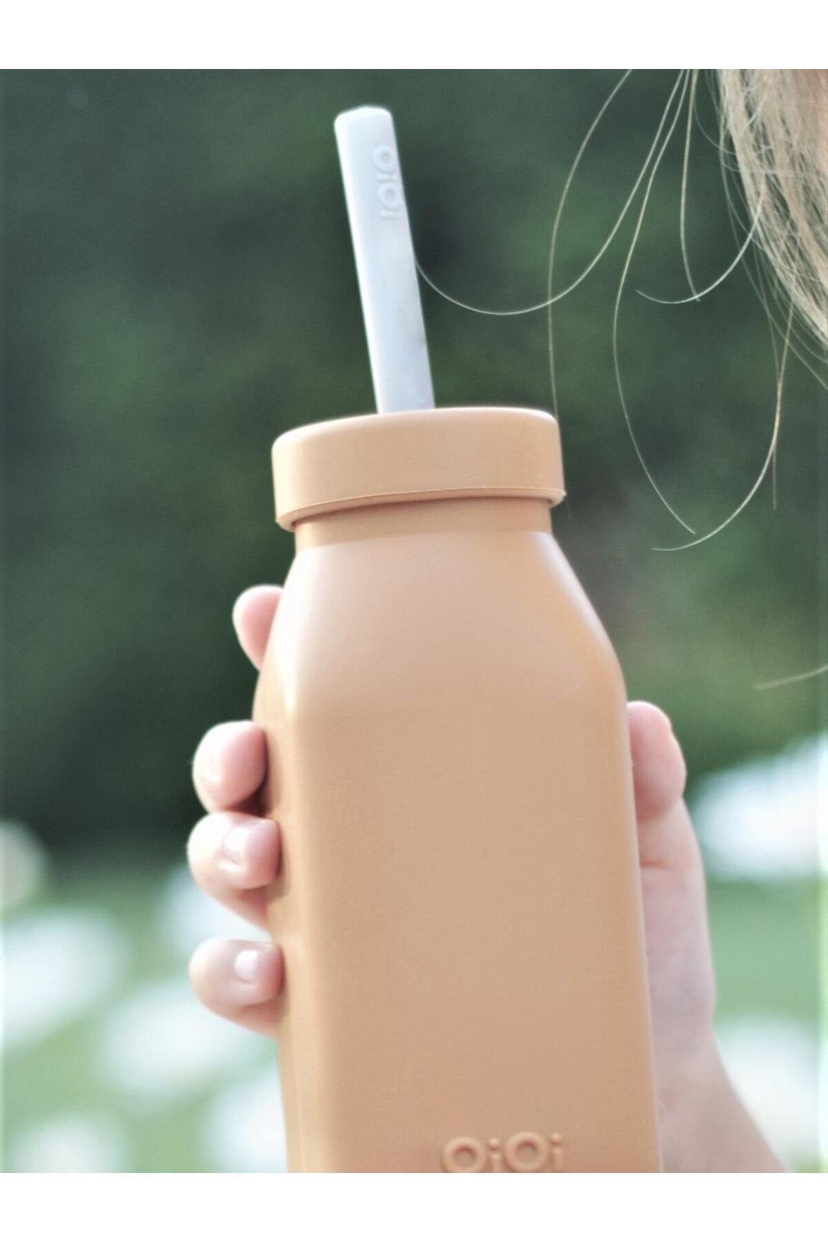 OiOi Minik-O Şişe+ Pipet 6 Ay - Bej fotoğrafı 4 (önizleme)