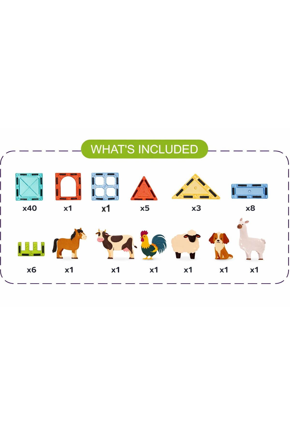 SİNKA Manyetik Yapı Blokları Hayvanlar Çiftlik 3D Renkli Mıknatıslı 70 Parça Manyetik Blok Eğitici Oyunset fotoğrafı 2 (önizleme)