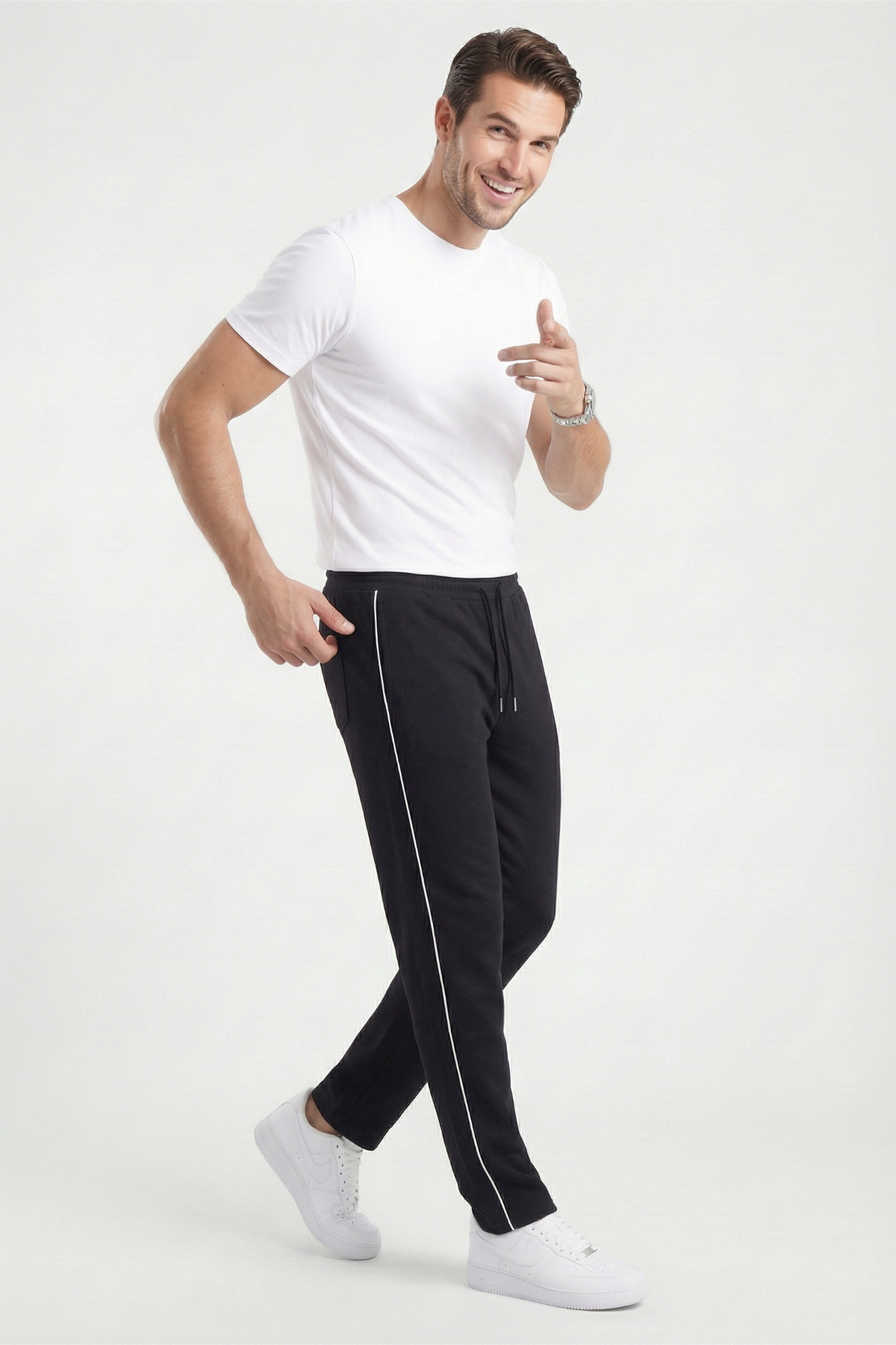 Veleno  Erkek 2'li Avantajlı Paket Boydan Biyeli Beli Lastikli Baggy Eşofman Altı - Görsel 3