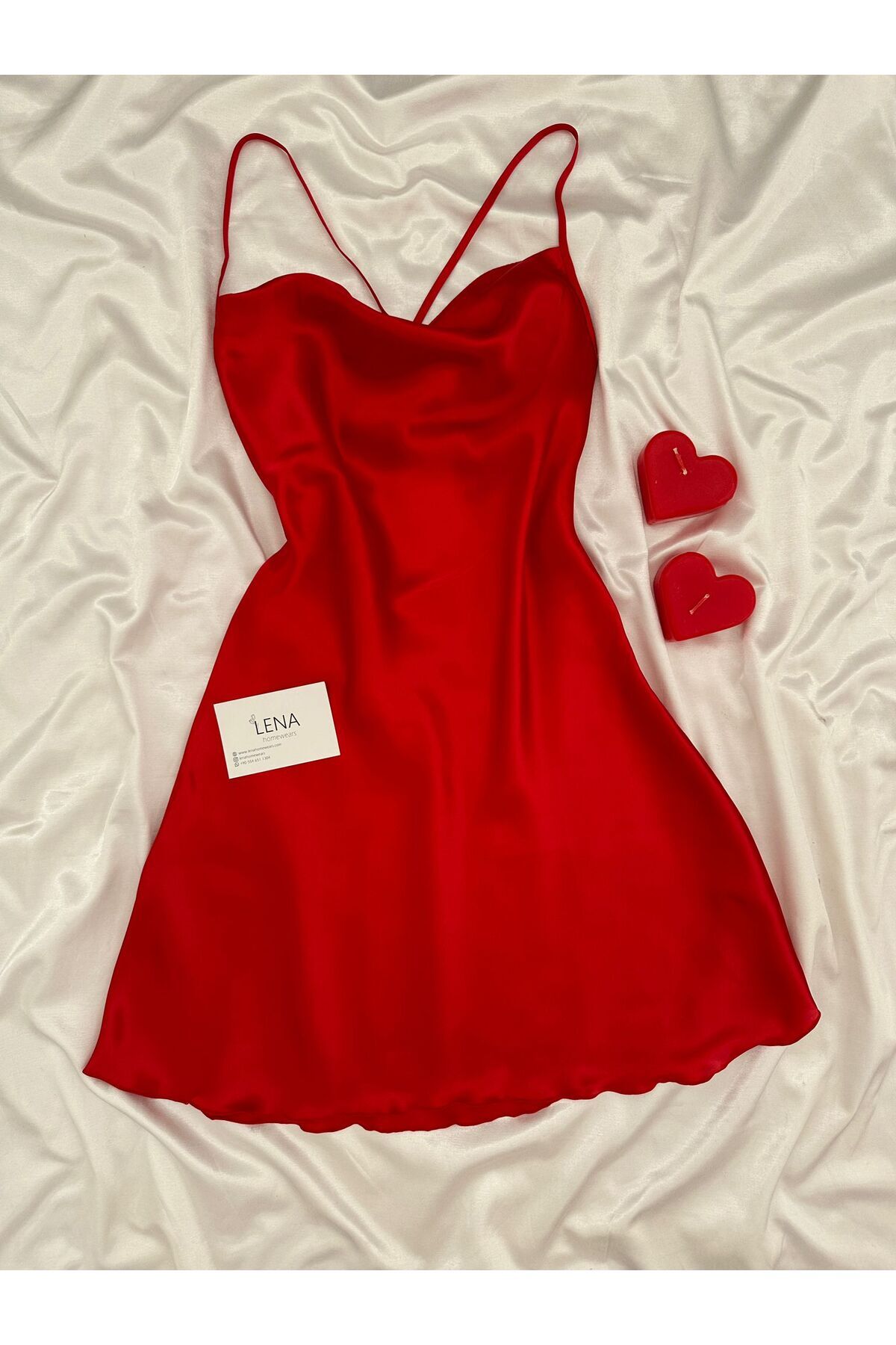 Women's Degaje Collar Satin Nightgown