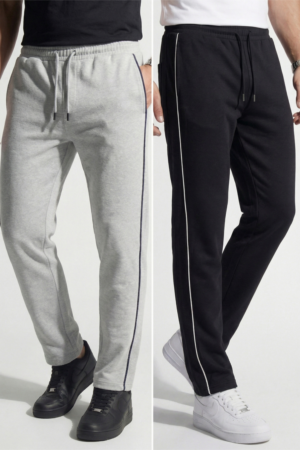 Men's 2-Pack Advantageous Baggy Sweatpants with Elastic Waist and Neck