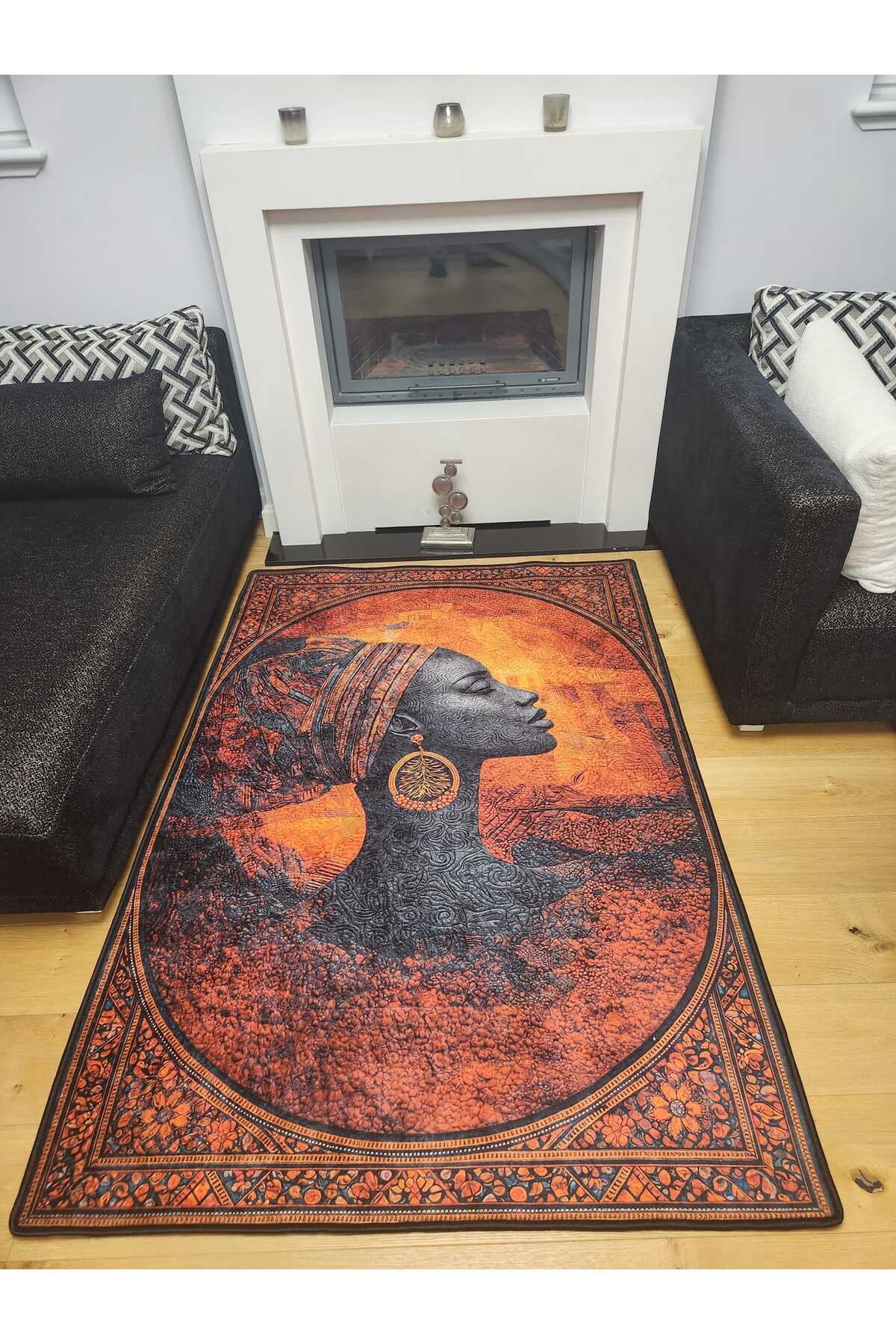Digital Printing Washable Anti-Slip Base Decorative Living Room Kitchen Rug Runner