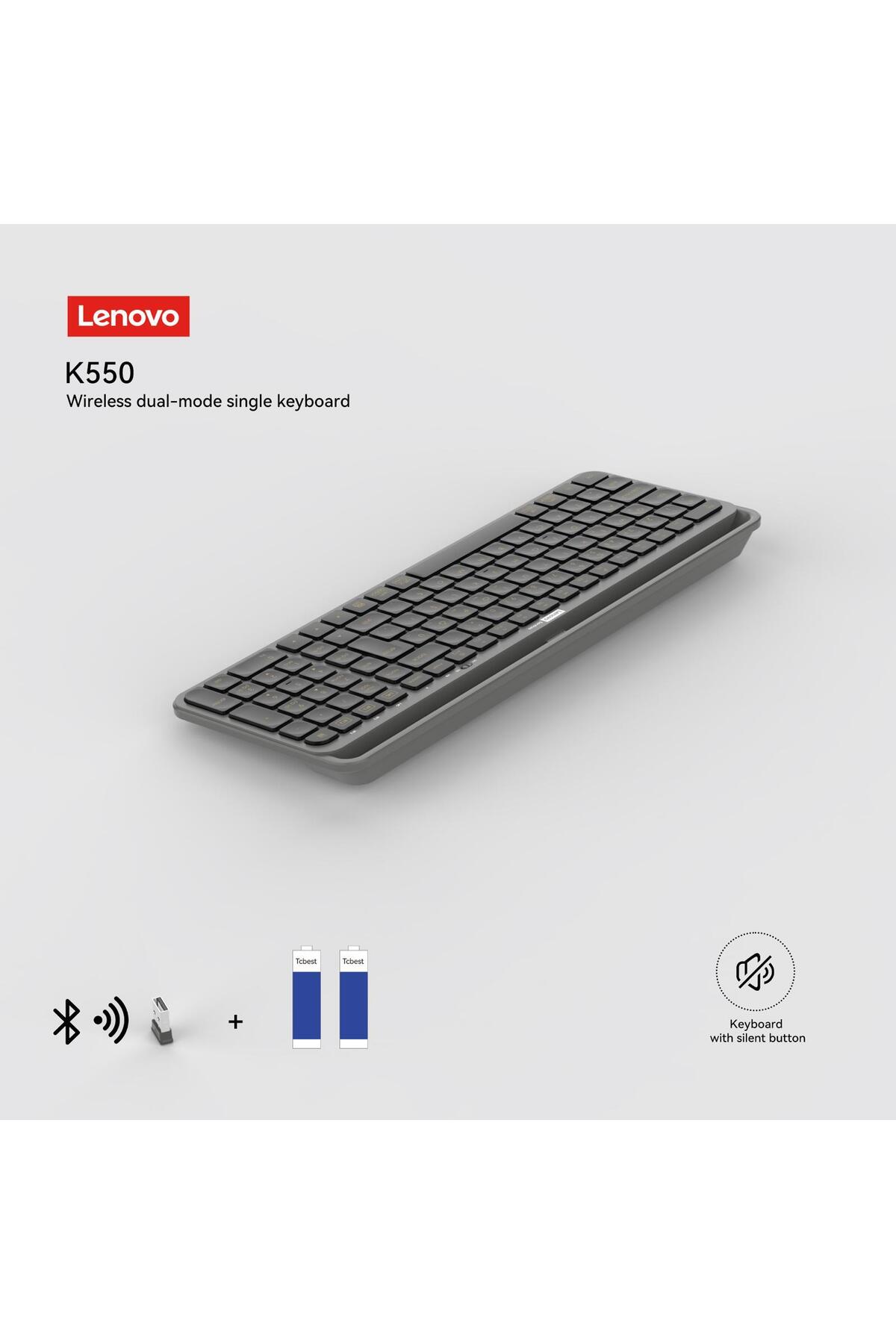 پایه تبلت K550 با بلوتوث + کیبورد بی‌سیم دو حالته ساکت 2.4 گیگاهرتز Q ترکی
