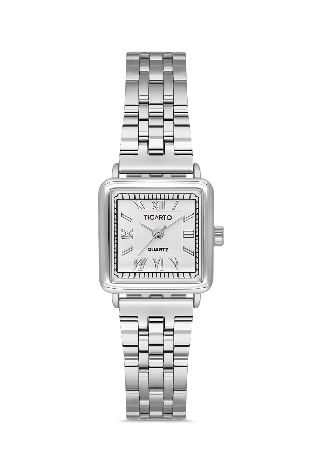 Women's Silver Color Square Metal Wrist Watch TCTSS000101S0475