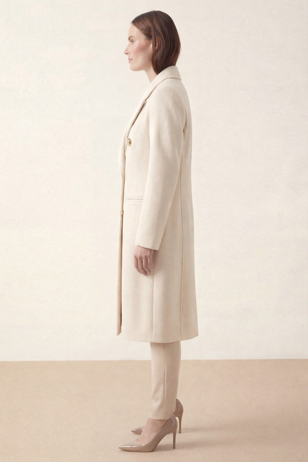 bagis  Bagi's Fleto Cep Kaşe Kaban EKRU - Görsel 3