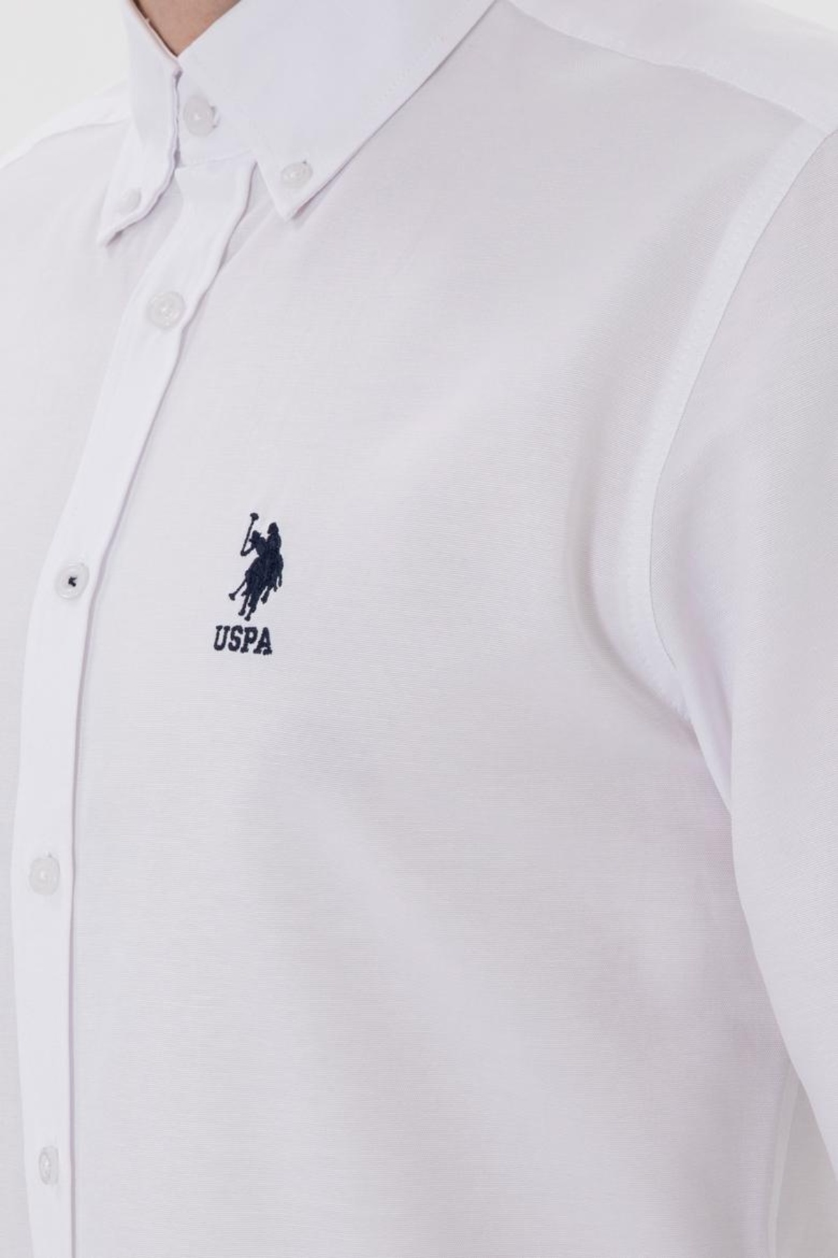 U.S. POLO ASSN. DOKUMA KUMAŞ PAMUKLU REGULAR  BEYAZ GÖMLEK — سفید 2084126 — تصویر 6 از 6