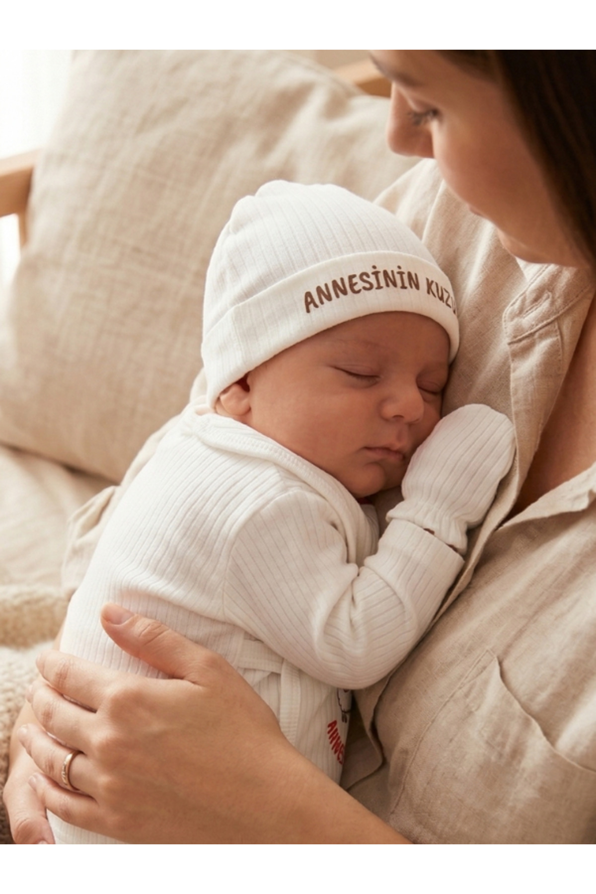 EGGBABY Annesinin Kuzusu Bebek Hastane Çıkış Seti 5 li Pamuk Yenidoğan Seti fotoğrafı 4 (önizleme)