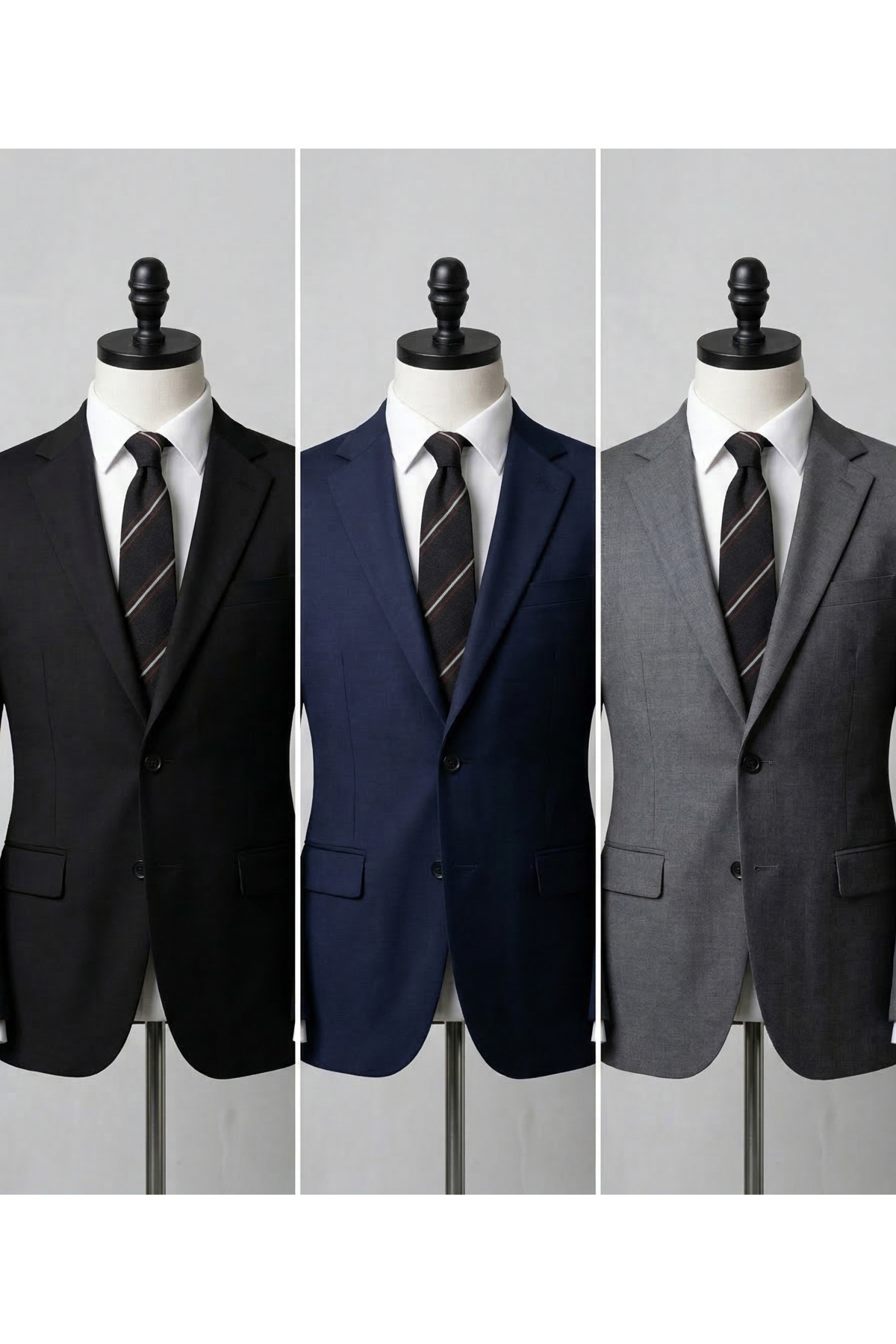 Elegante Cravatte Siyah Renk Çizgili Pamuklu Erkek Kravat - 7 cm Modern Kesim Şeritli Tasarım görsel 3