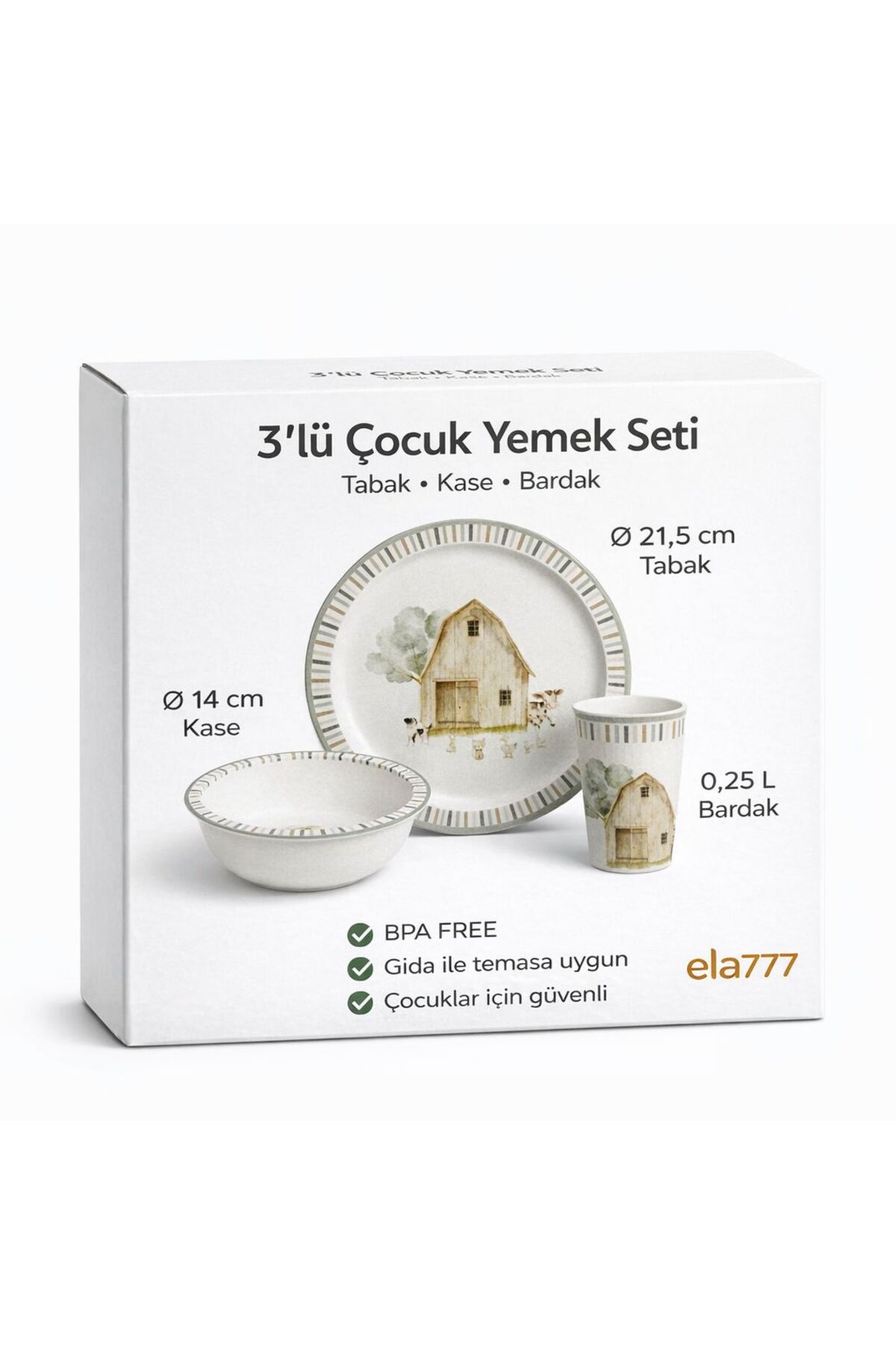 GGS Bebek Mama Tabağı 3 LÜ Set Melamin Yuvarlak fotoğrafı 2 (önizleme)