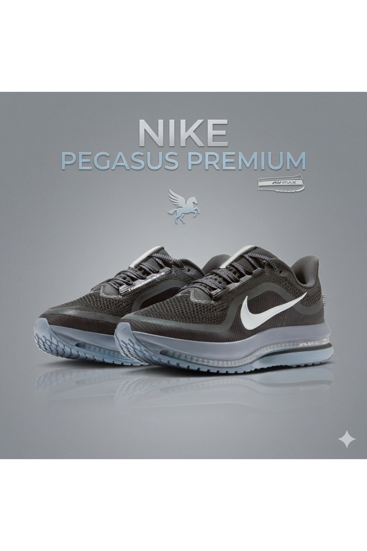 Nike Pegasus Premium Erkek Siyah Koşu Ve Yürüyüş Ayakkabısı