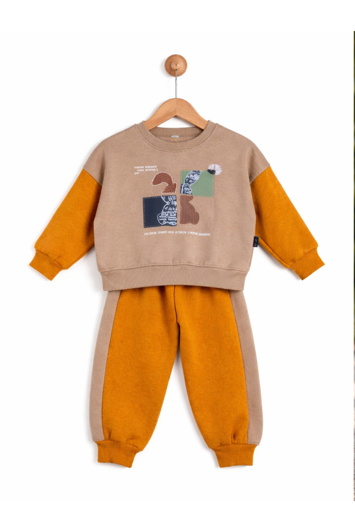 vinezza Erkek Çocuk Kışlık Eşofman Takımı Sweatshirt Alt Pamuklu Üç İplik Şardonlu fotoğrafı 2 (önizleme)