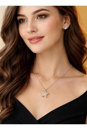 ZDK Taşlı YILDIZ Detaylı Kolye.