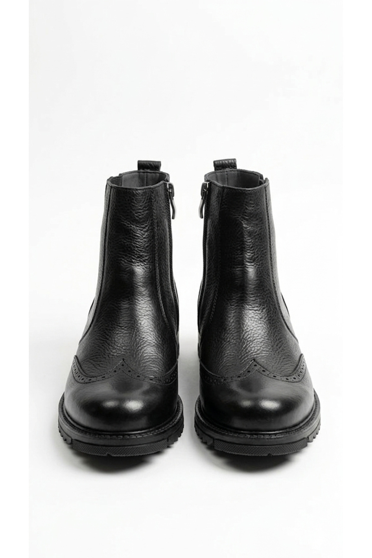 İNSETTO  Hakiki Deri Erkek Bot Fermuarlı Kışlık Kaymaz Taban İç Kısmi Tüylü BOT - Görsel 5