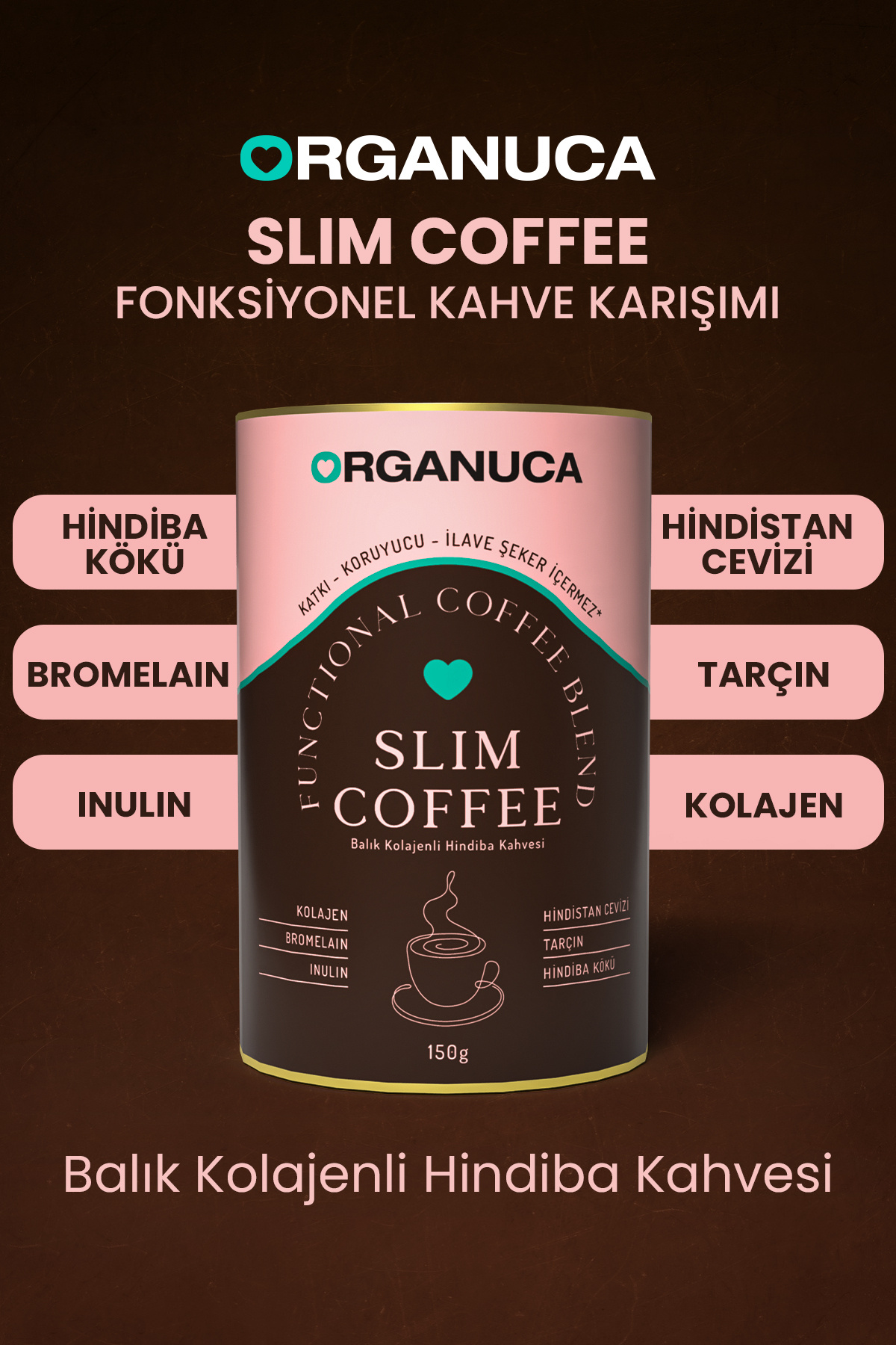 【HANON】 Arabica Slim Cafe Organuca Slim Coffee – Fonksiyonel Kahve Blend (150g) - Fiyatı
