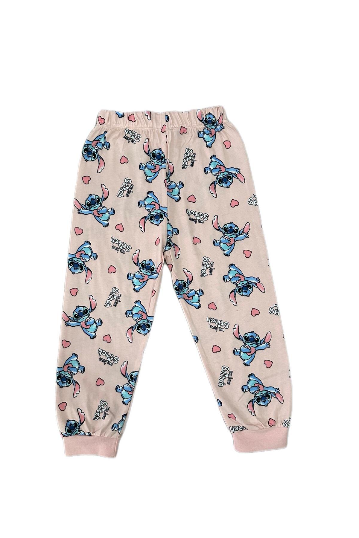 byalisdmr KIZ ÇOCUK PİJAMA TAKIMI STİÇ VE KALP DESEN %100 PAMUK SÜPREM KUMAŞ KISA KOLLU BİSİKLET YAKA fotoğrafı 7 (önizleme)