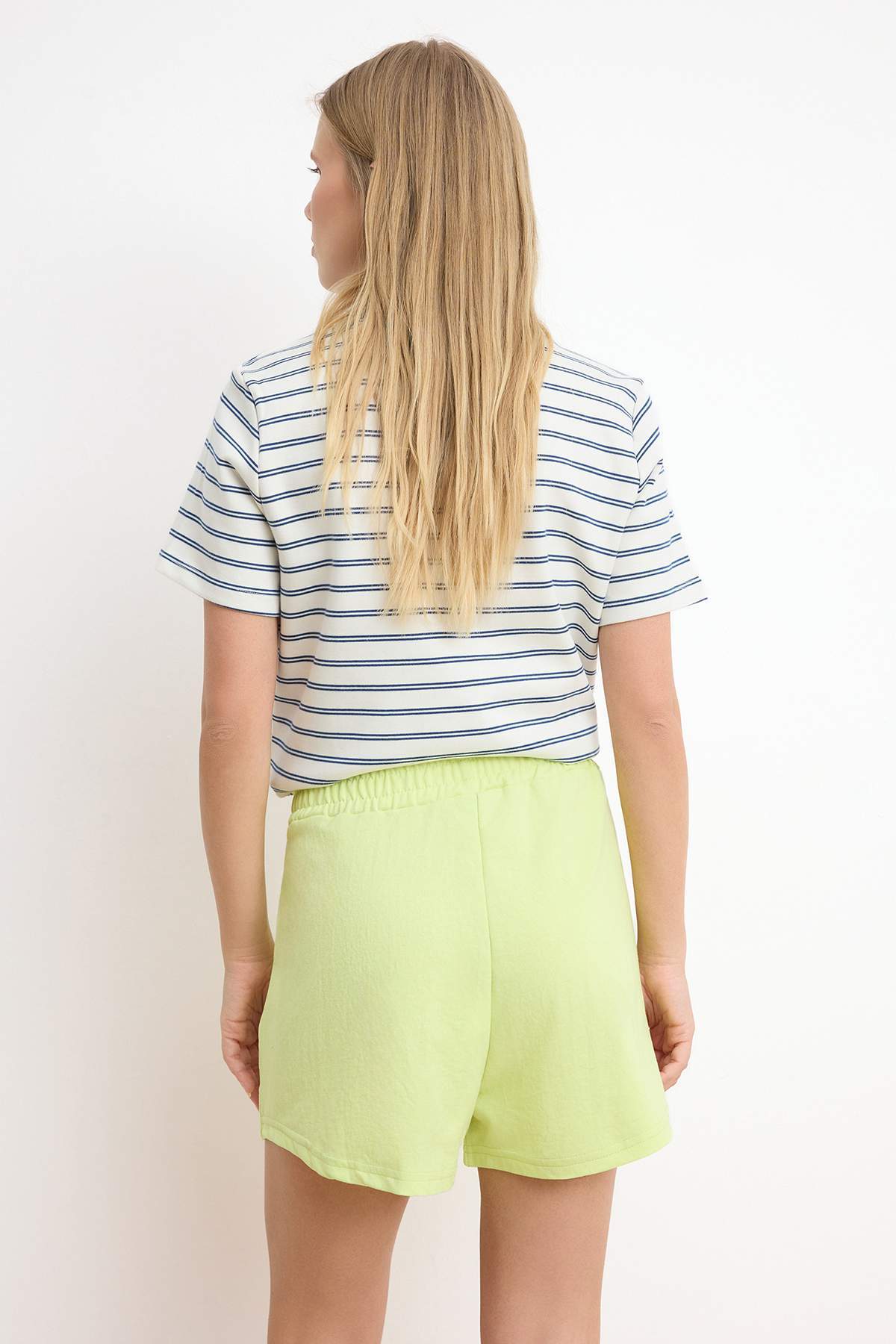 Trendyolmilla  Sarı-Lacivert2'li Paket Relaxed-Rahat Kalıp Kısa Esnek Örme Şort&Bermuda TWOSS25SR00084 - Görsel 7