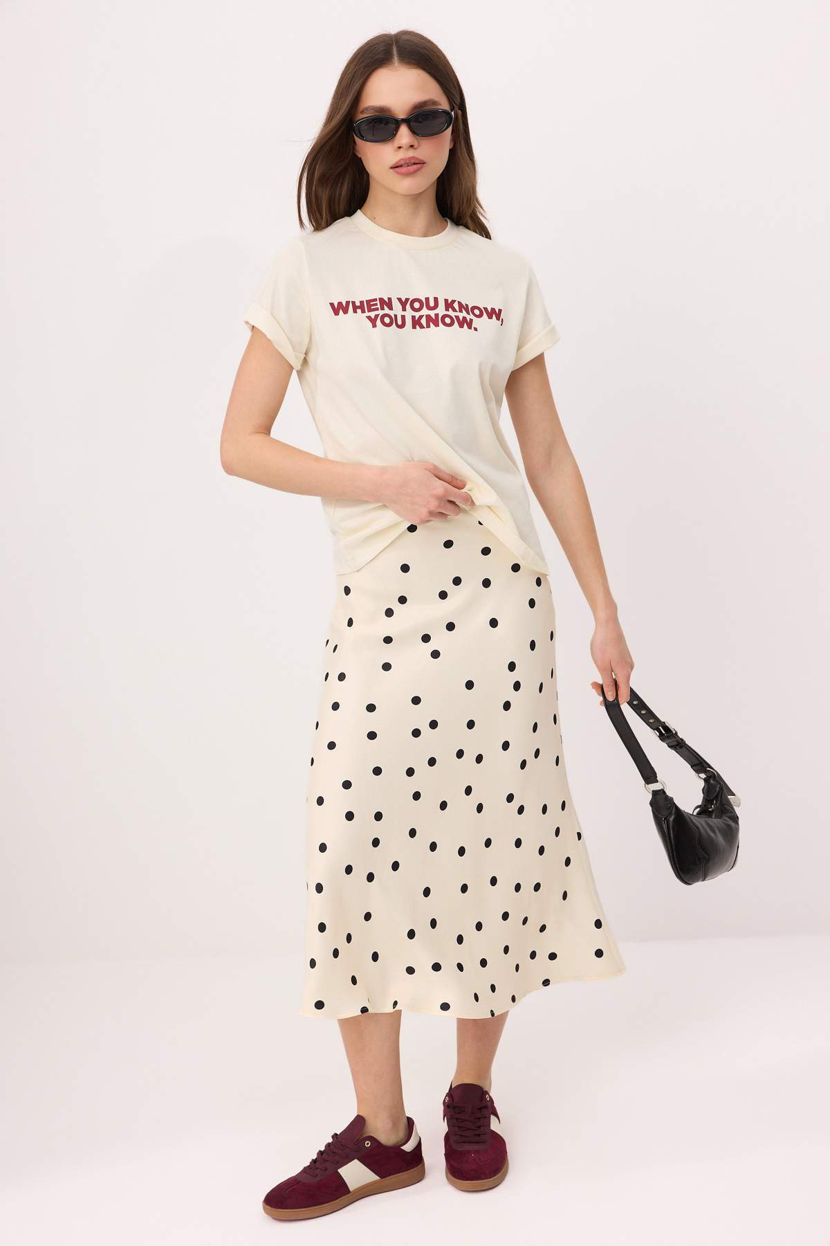 Trendyolmilla  Ekru Slogan Regular/Normal Kalıp Kısa Kollu Tok %100 Pamuk Örme T-Shirt TWOSS26TS00155 - Görsel 2