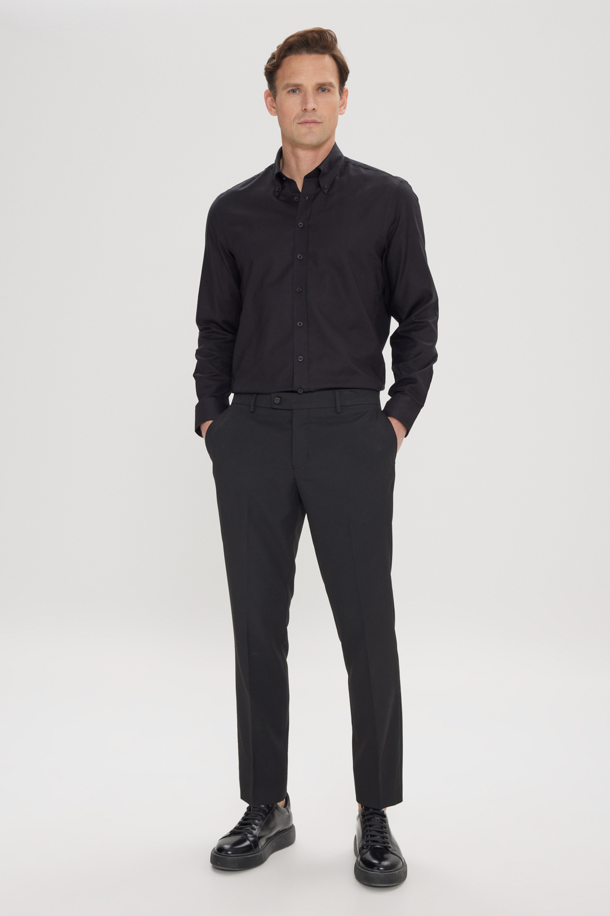 AC&Co / Altınyıldız Classics  Erkek Siyah Comfort Fit Rahat Kesim Yan Cep Klasik Pantolon - Görsel 3