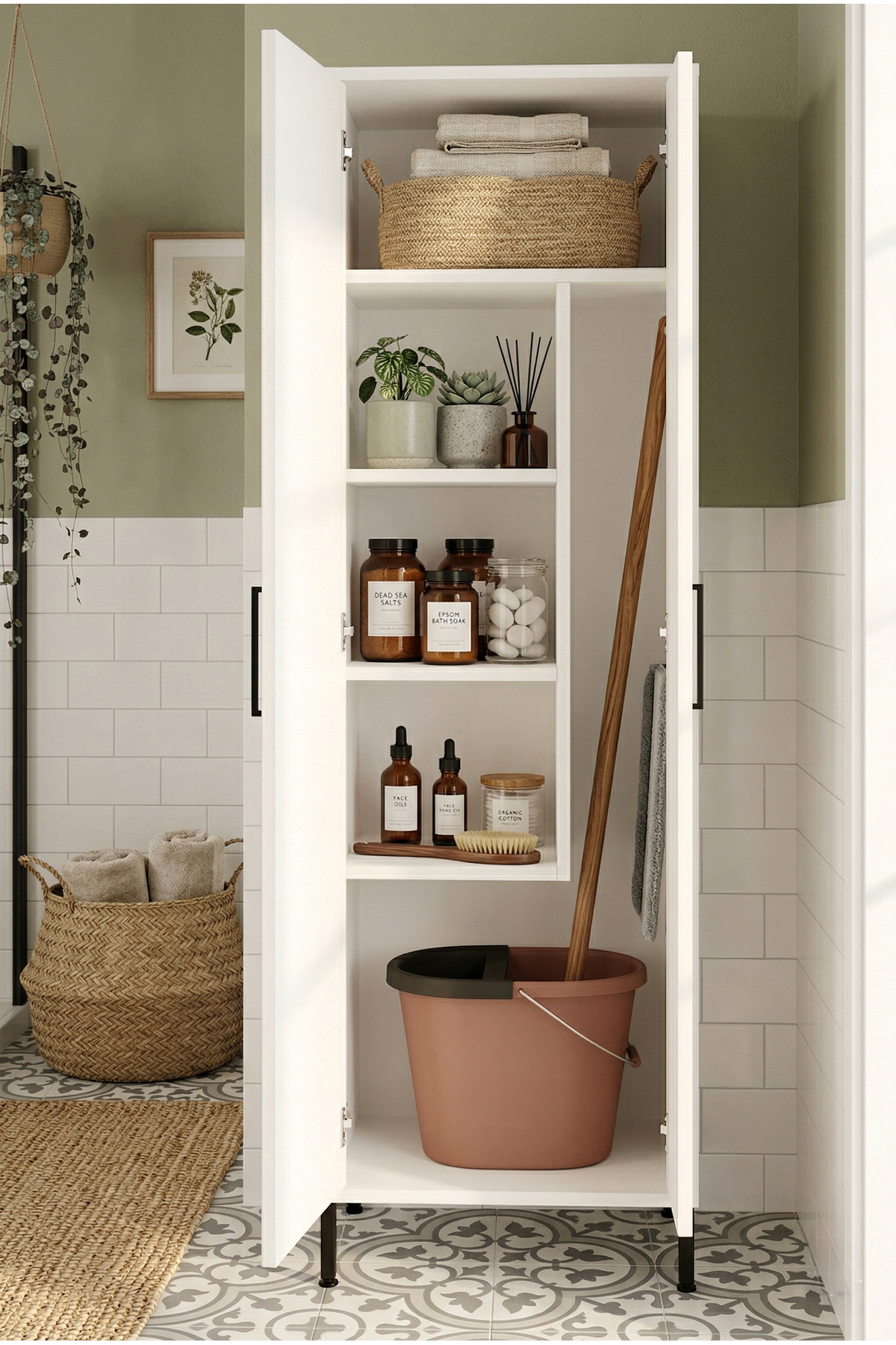 Carmen Multipurpose Cabinet Vileda Bathroom Cabinet White