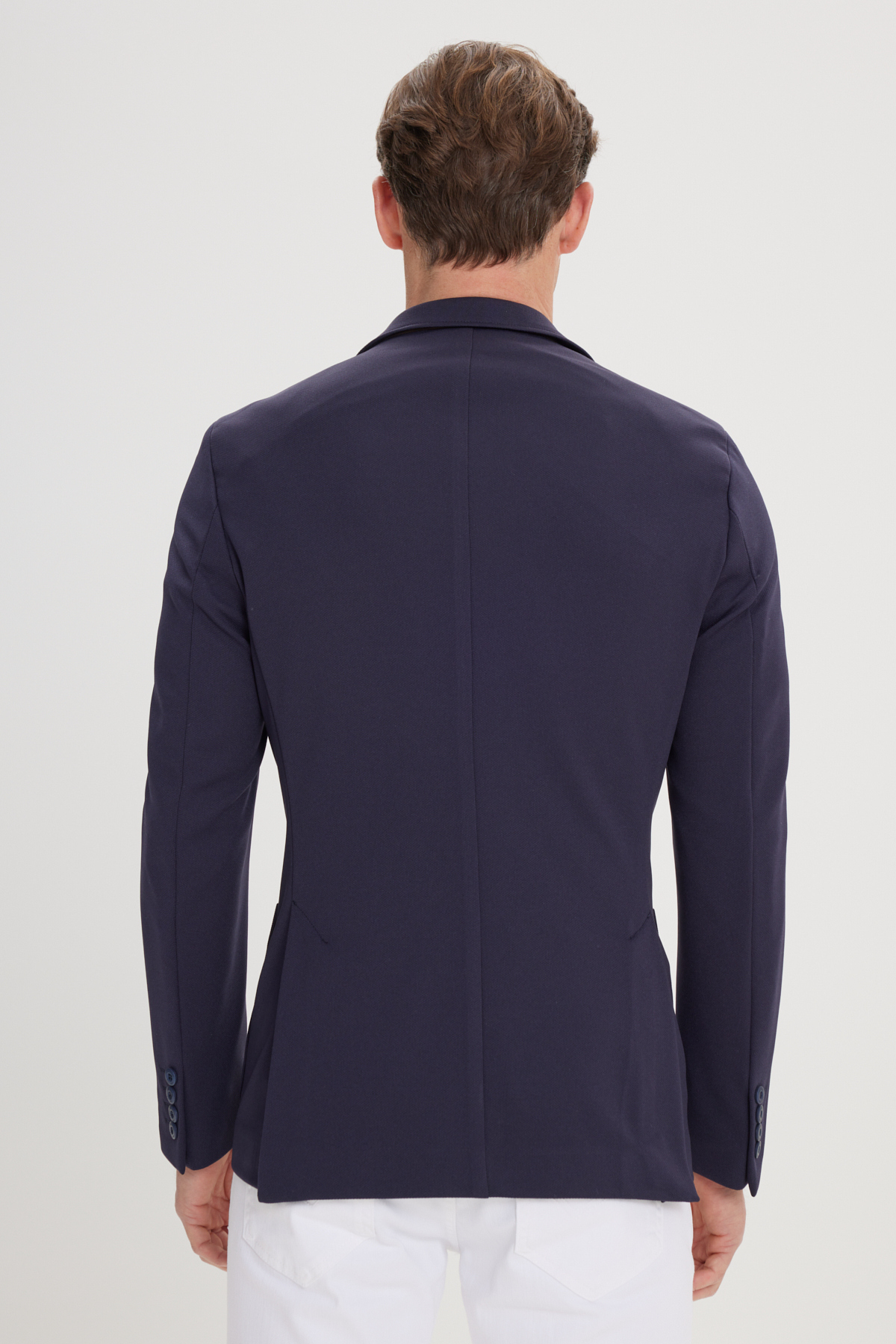 Altınyıldız Classics  Erkek Lacivert Slim Fit Dar Kesim Mono Yaka Casual Blazer Ceket - Görsel 6