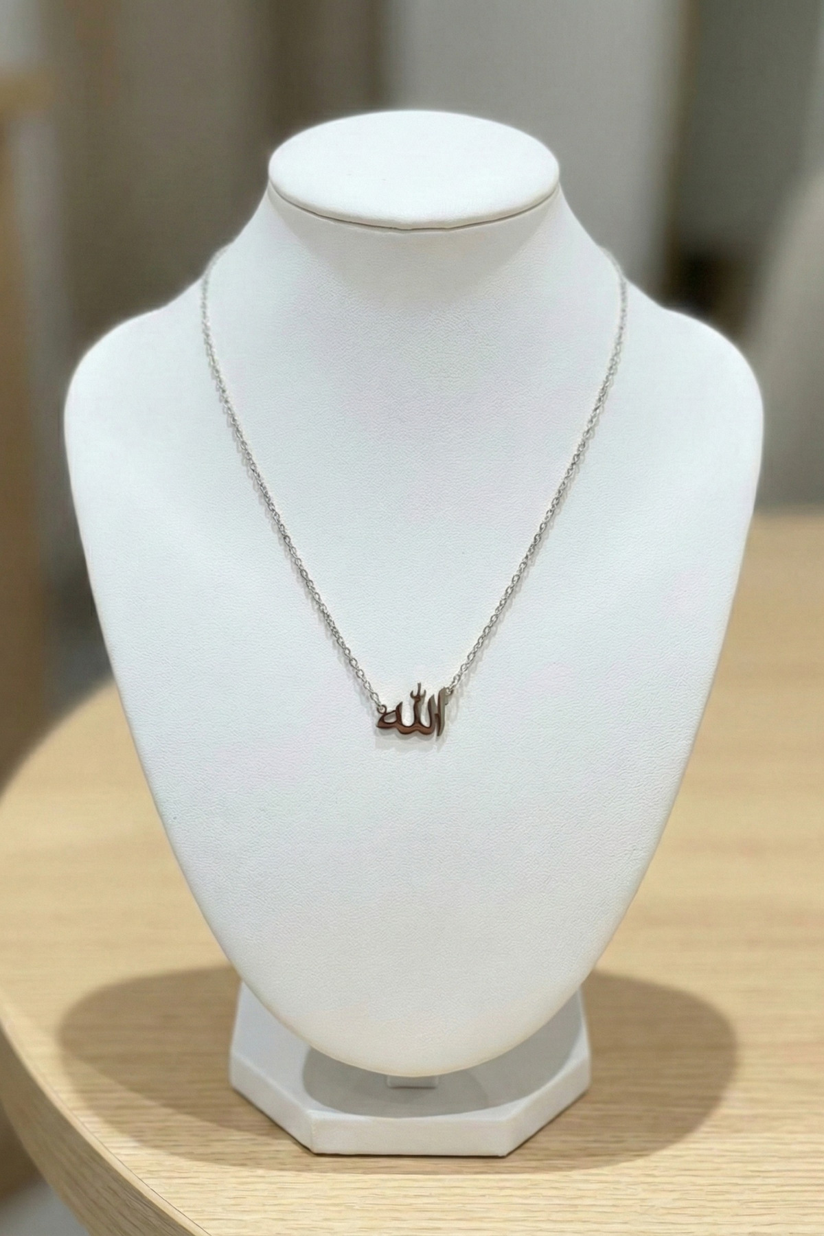 neshely jewelry 925 Ayar Gümüş Charmlı (Kolye Ucu) Allah Yazılı Gümüş Kolye görsel 4