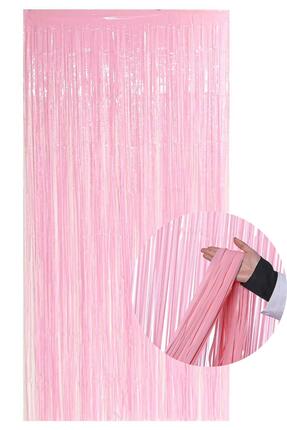 PEKSHOP Fon Perde Kapı Perdesi Bebek Pembesi Renkli Arka Fon Süs Parti Fonu