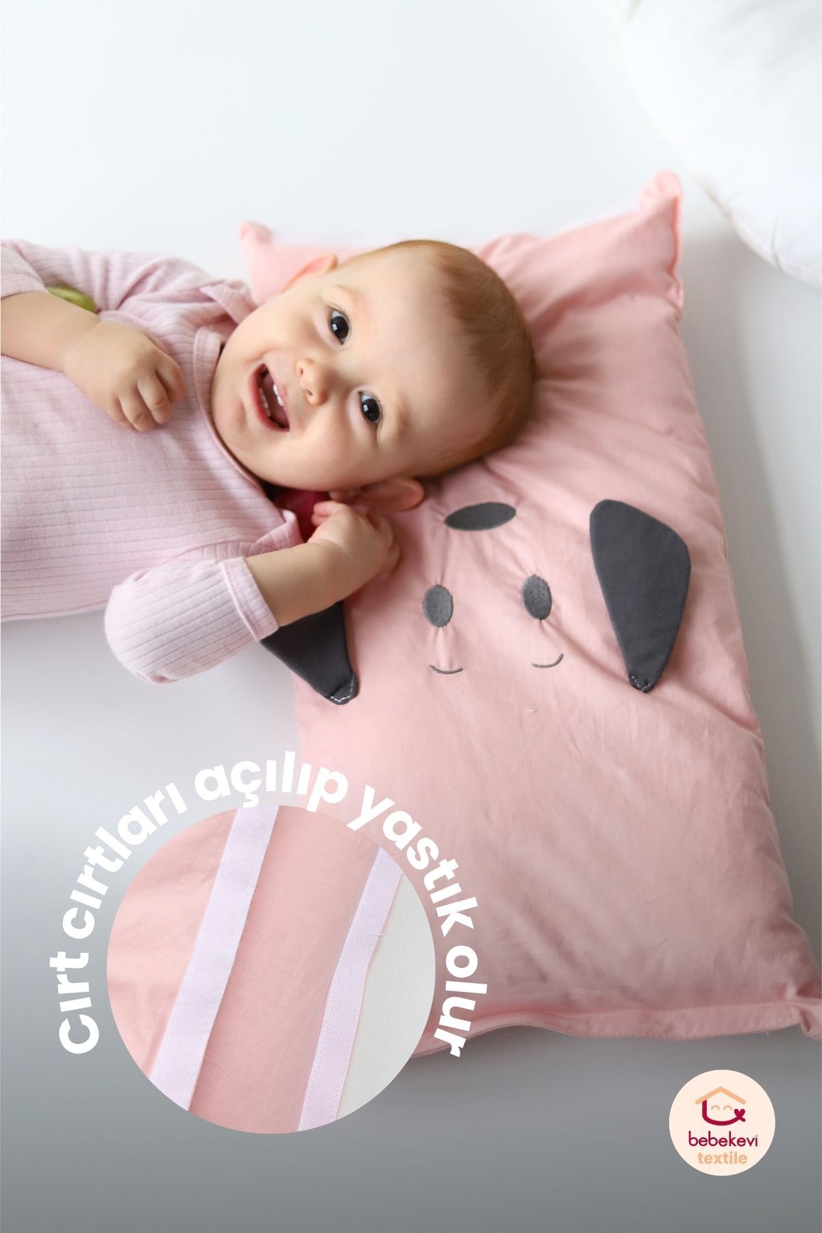 Bebekevi %100 Pamuk Kola Geçmeli Emzirme ve Taşıma Destek Yastığı – Fonksiyonel Bebek Destek Yastığı fotoğrafı 3 (önizleme)