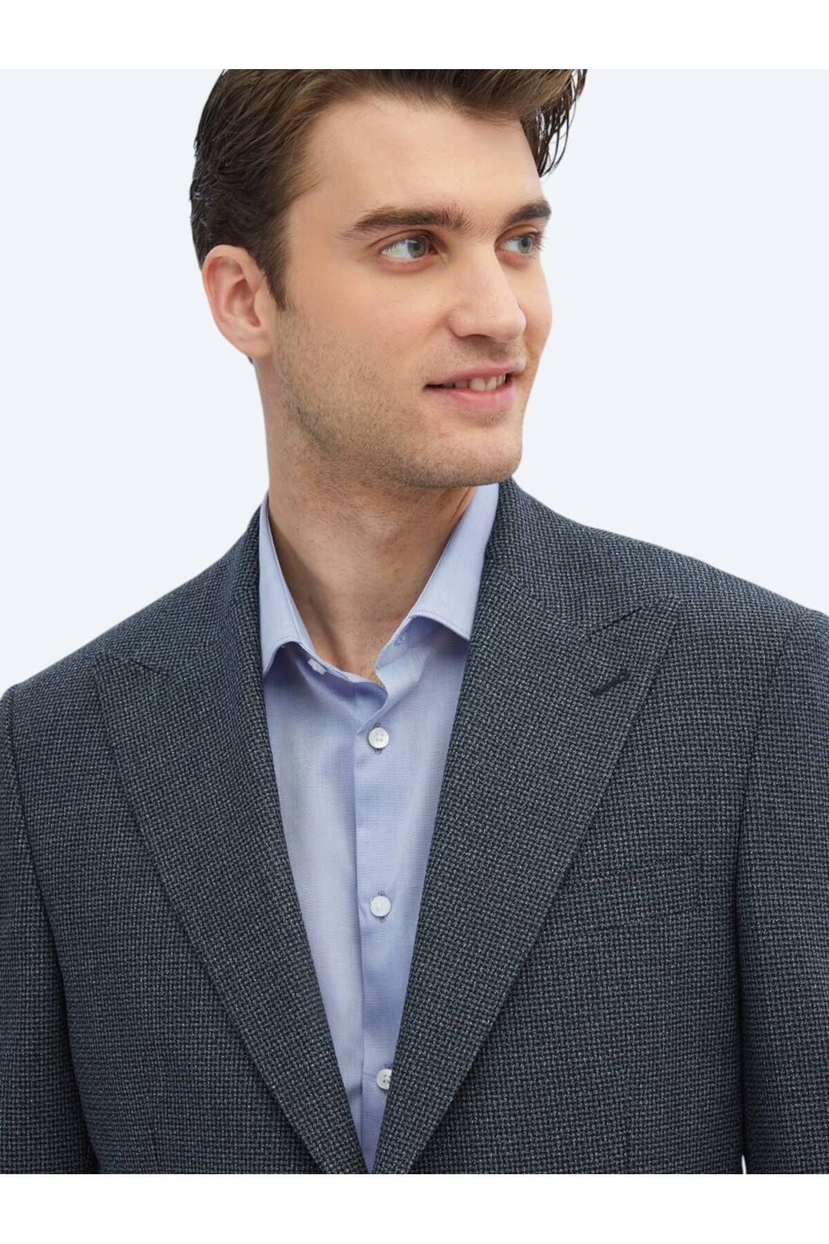 Kip  İndigo Desenli Modern Fit Ceket - Görsel 3