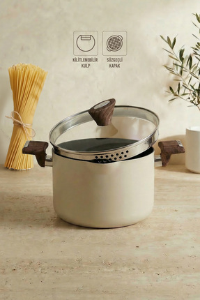 Gigilli Titanyum Makarna Tenceresi 22 cm Krem
