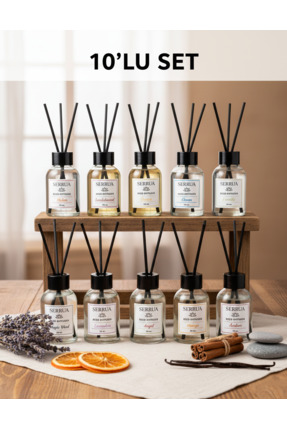Serrua 10'LU ÇUBUKLU ODA KOKUSU (OCEAN-LAVENDER-MANGO-ANGEL-MELON-SANDALWOOD-...