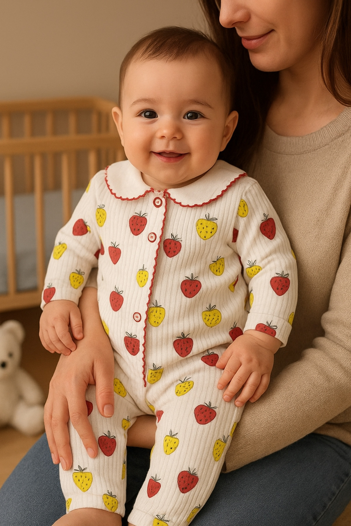 anne dokunuşu gibi KUZUM BEBE Ayıcıklı Organik Yenidoğan Fitilli Kumaş Kız Ve Erkek Bebek 2’li Hastane Çıkışı Pamuk Takım fotoğrafı 3 (önizleme)