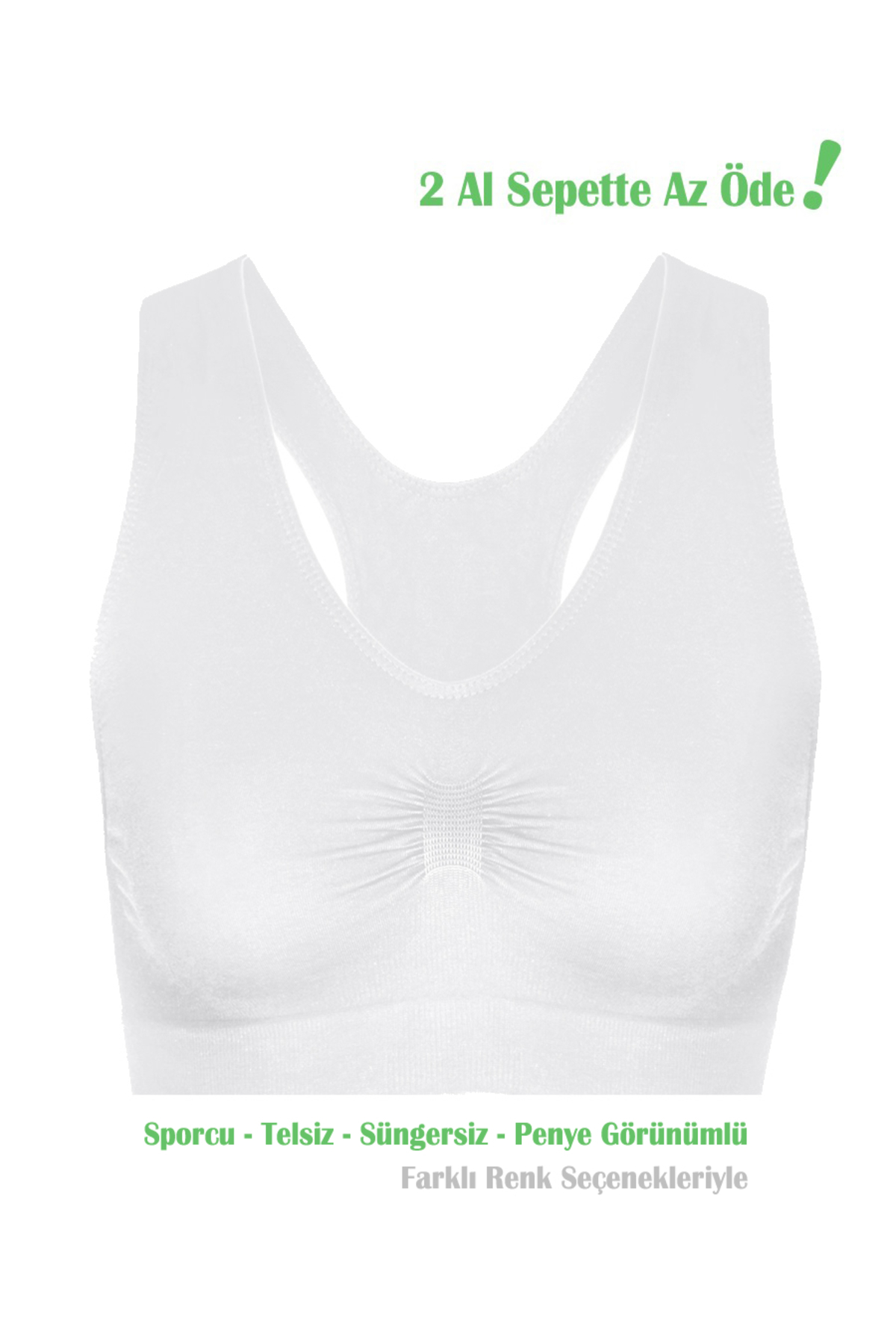Women's White Non-Pad Lycra Sports Bra Bustier - Wrap Up Bra