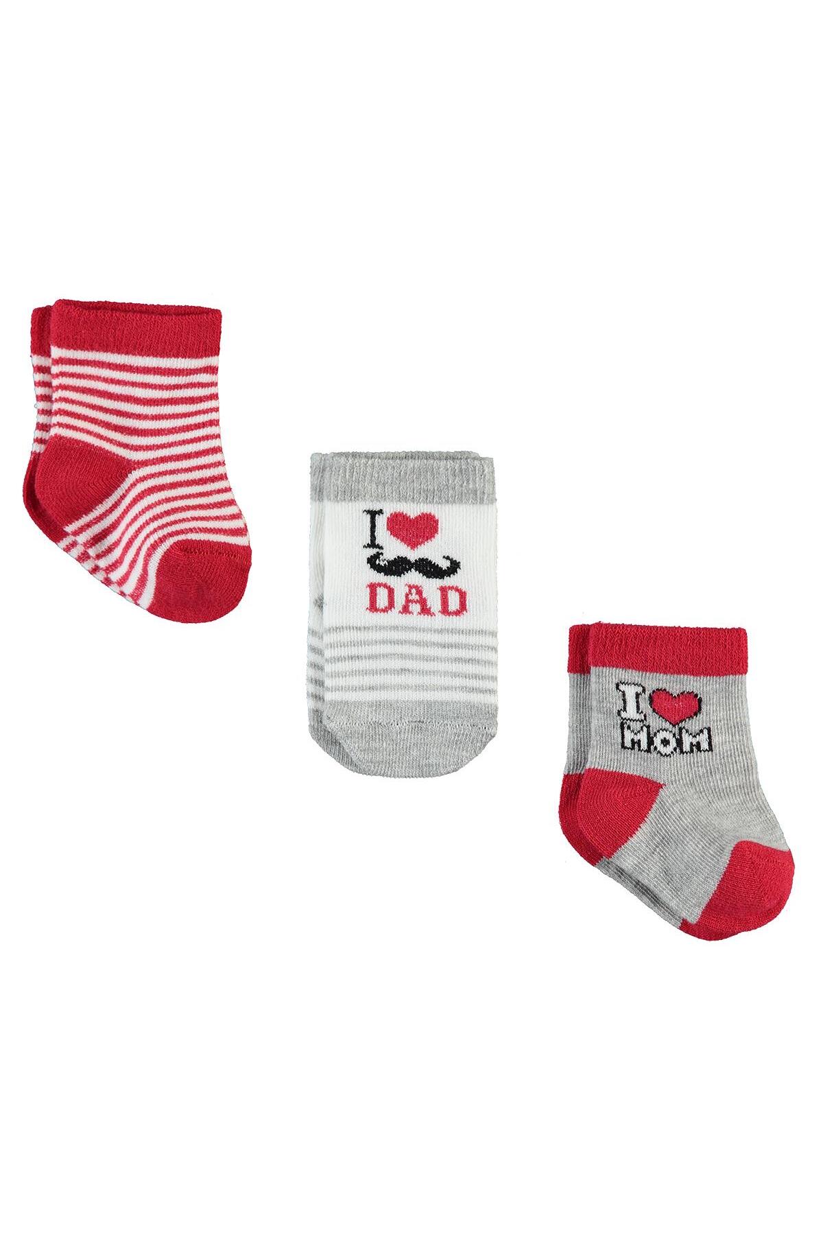 Civil Baby Bebek 3'lü Çorap Set Yenidoğan Kırmızı fotoğrafı 5 (önizleme)