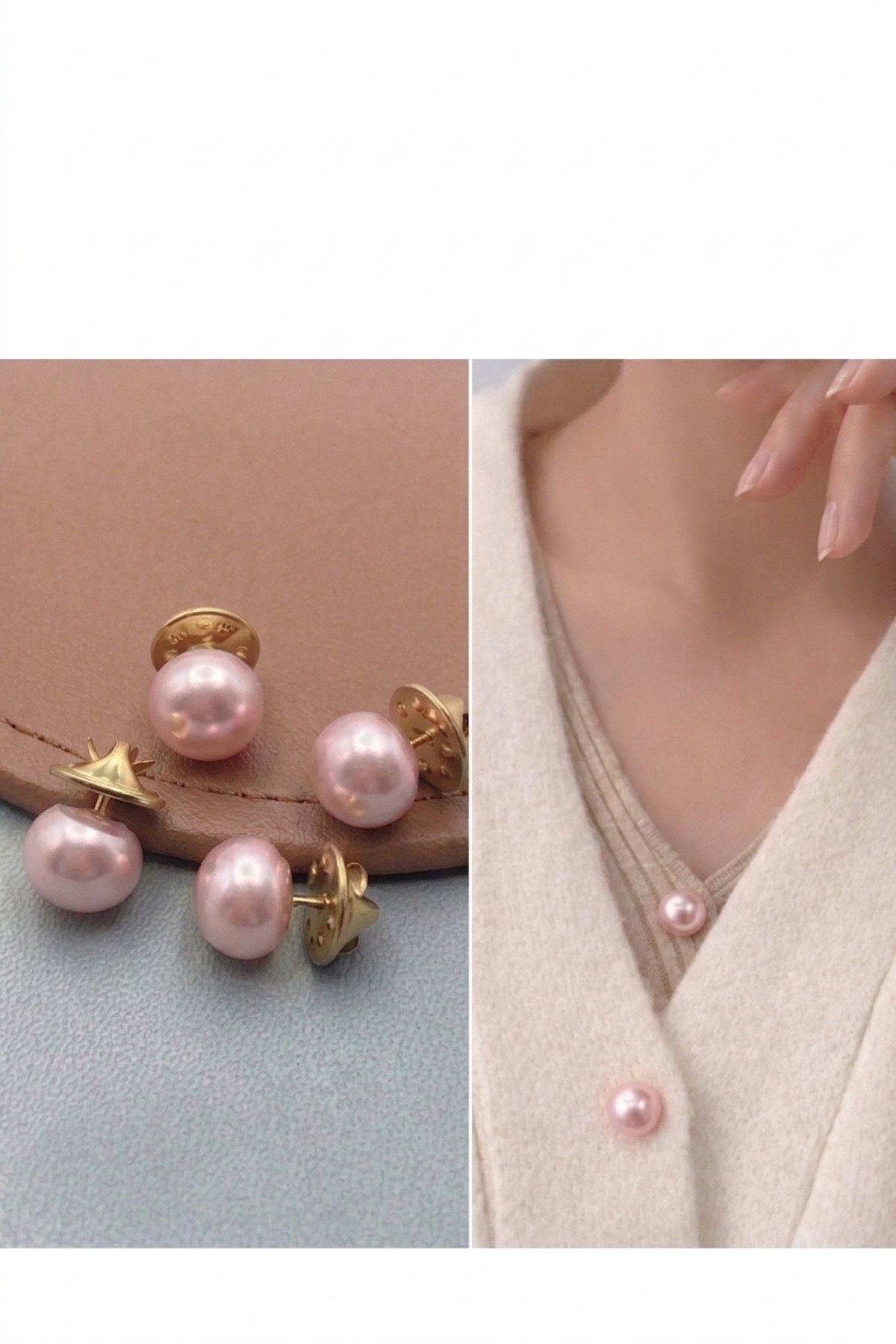 3 Pcs Pink Pearl Invisible Hidden Multipurpose Buttons Scarf-Bag-Shoes-Hat-Shirt etc.