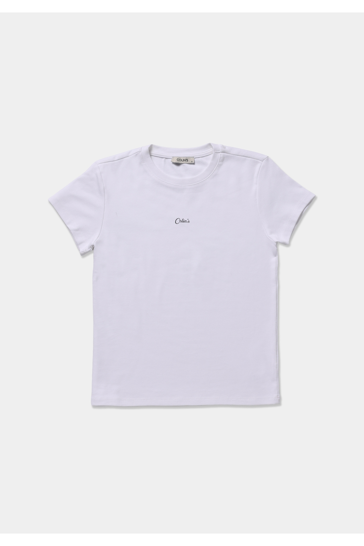 Colin’s  Slim Fit Yuvarlak Yaka Baskılı Kadın Beyaz Kısa Kol Tişört - Görsel 5