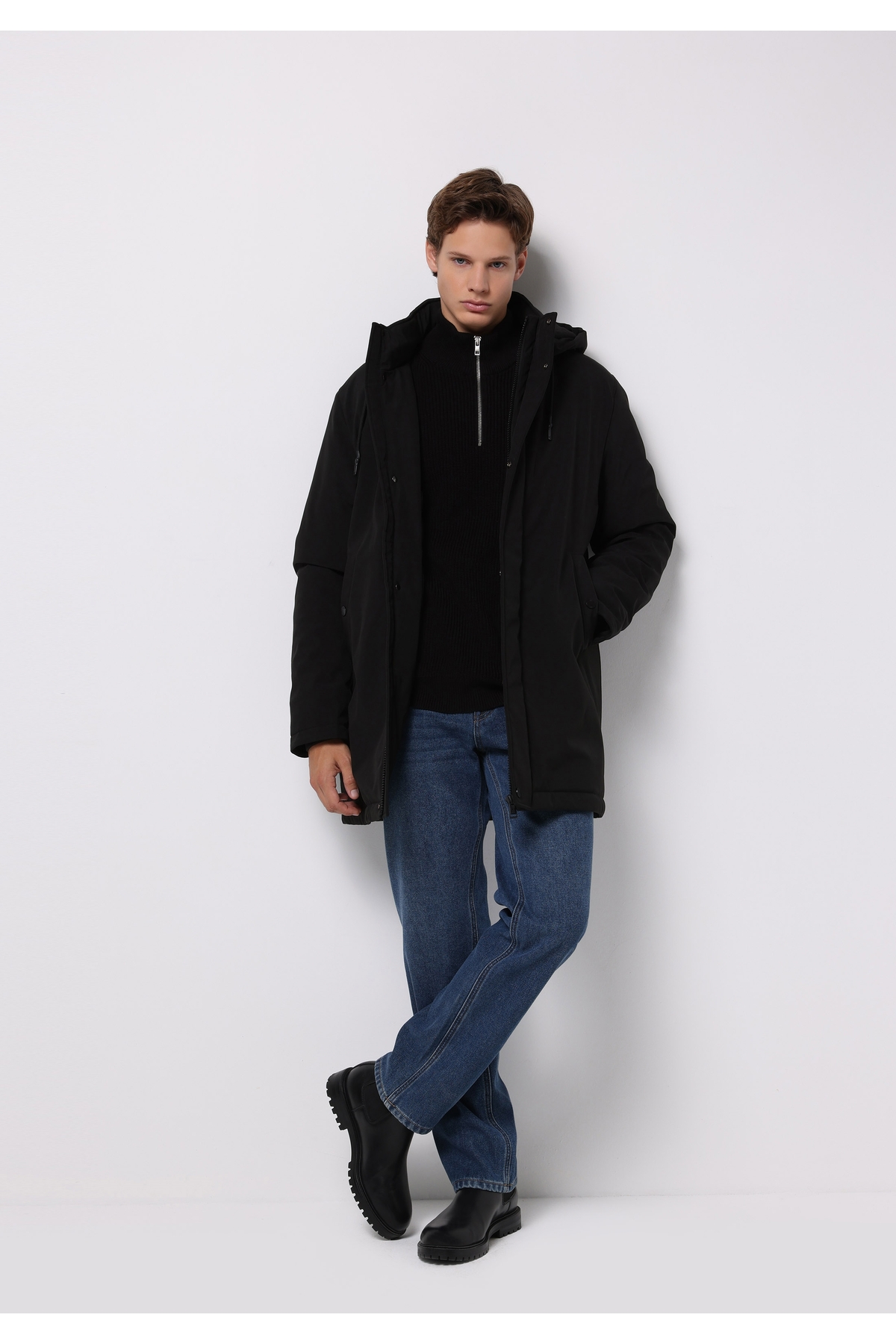 Colin’s  Regular Fit Erkek Siyah Kaban - Görsel 3