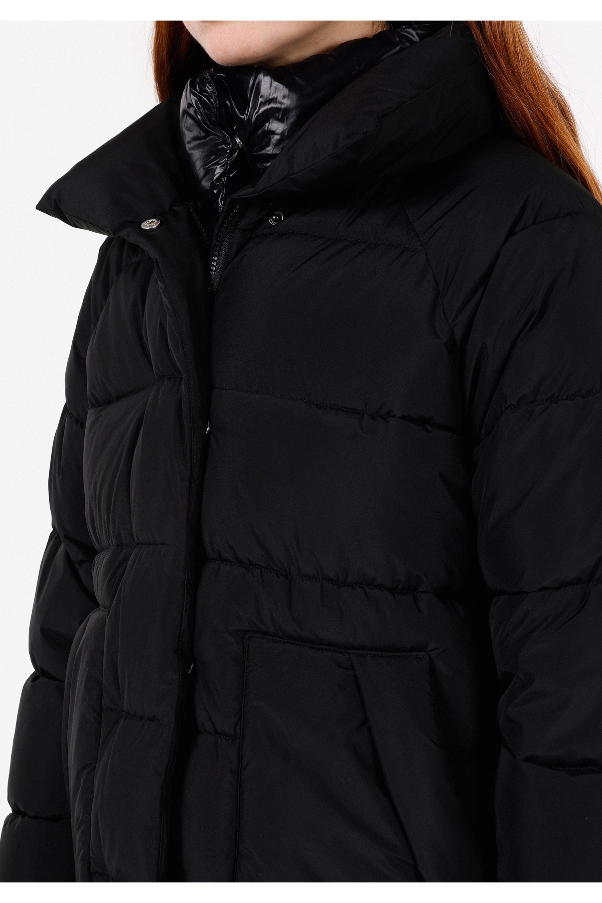 Colin’s  Regular Fit Kapüşonlu Kadın Siyah Kaban - Görsel 4