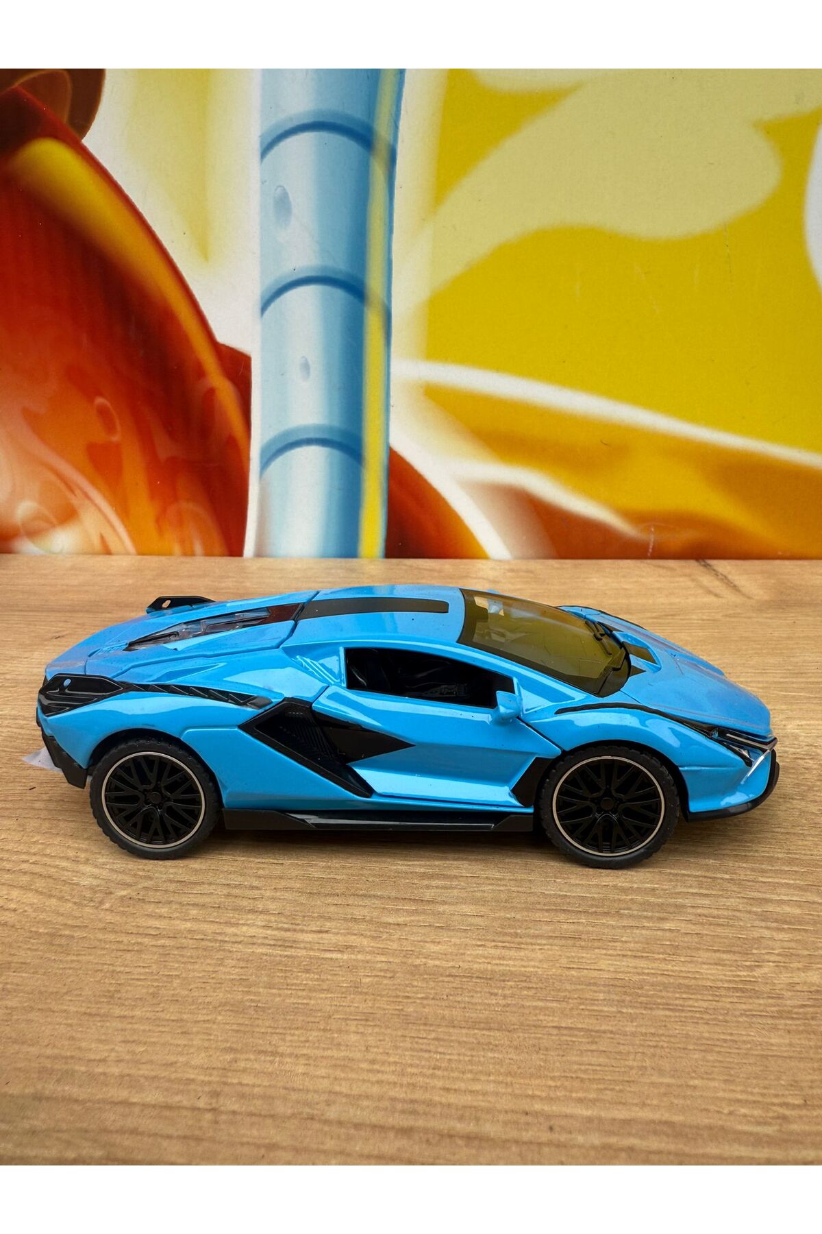 scntoys Lamborghini Çek Bırak Model Araba Lamborghini Veneno Diecast Araba Mavi fotoğrafı 5 (önizleme)