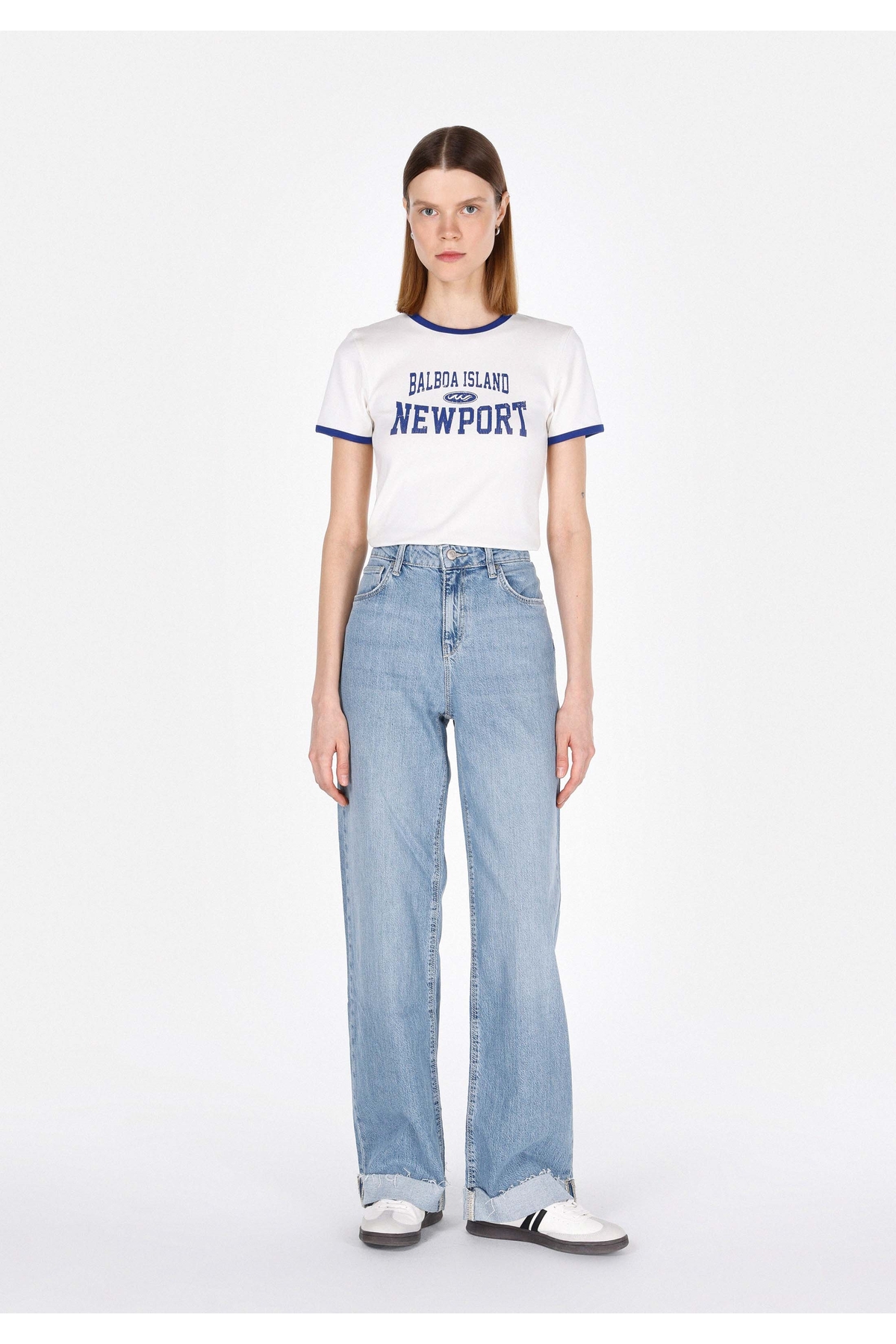 970 Berry Regular Fit Yüksel Bel Geniş Paça Kadın Mavi Jean Pantolon