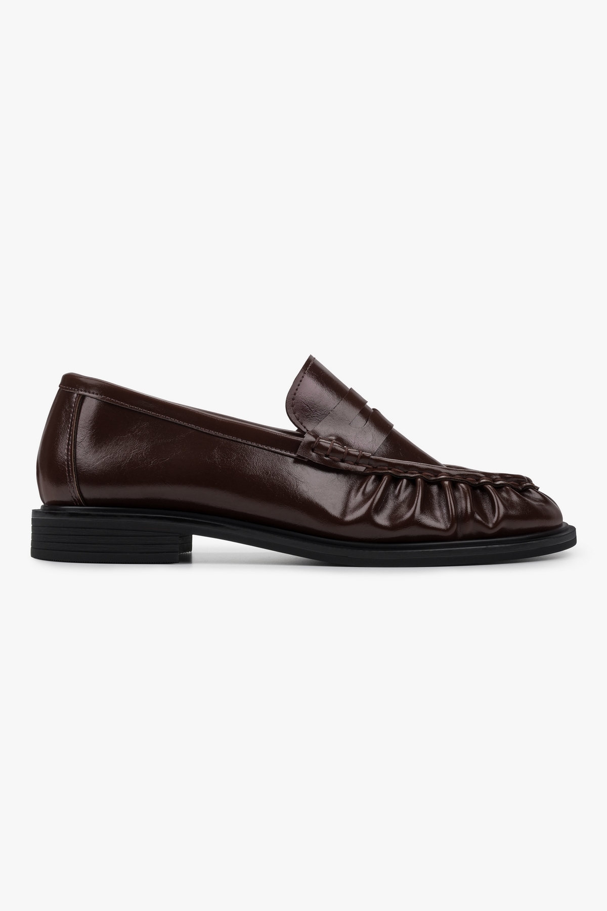 Shoeberry Kadın Rovel Kahve Cilt Büzgülü Yumuşak Makosen görsel 6