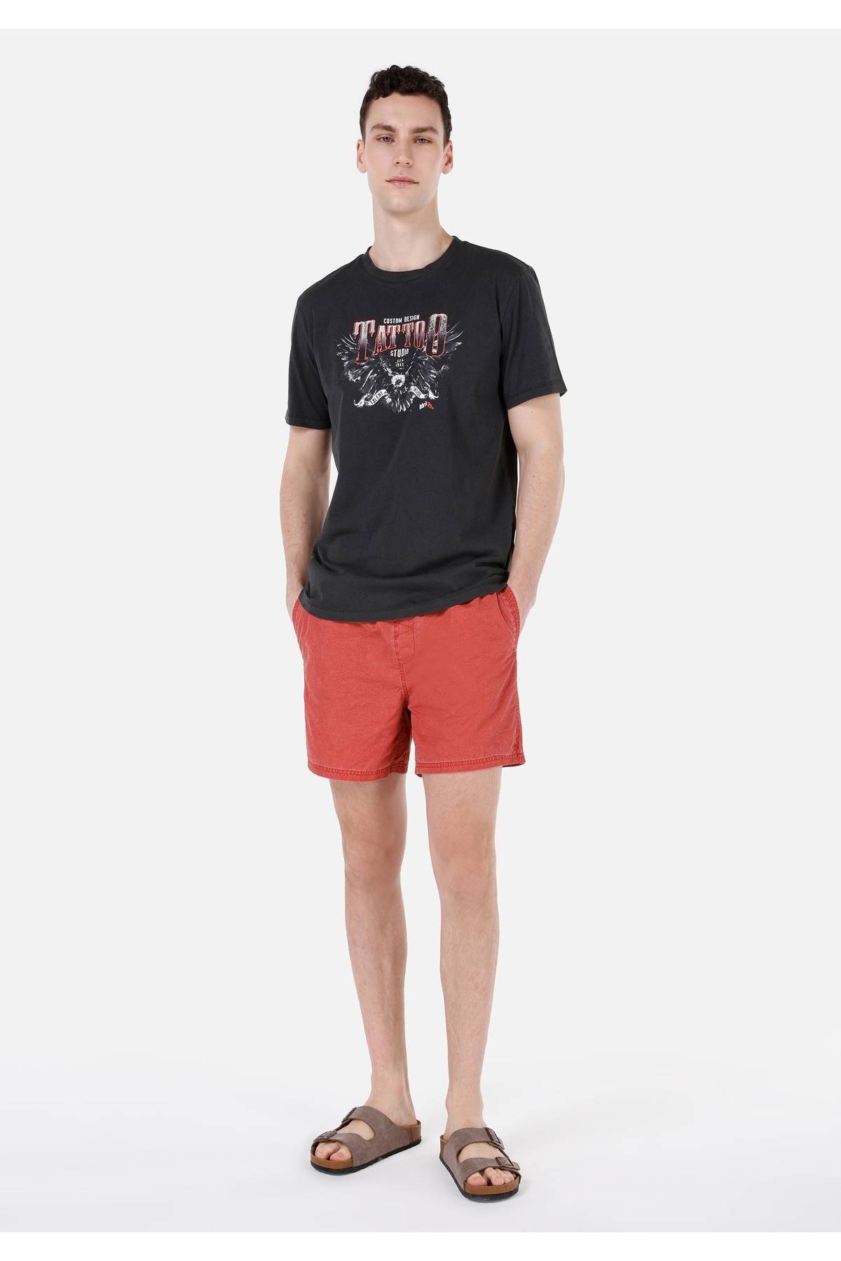 Colin’s Slim Fit Men's Red Swim Shorts