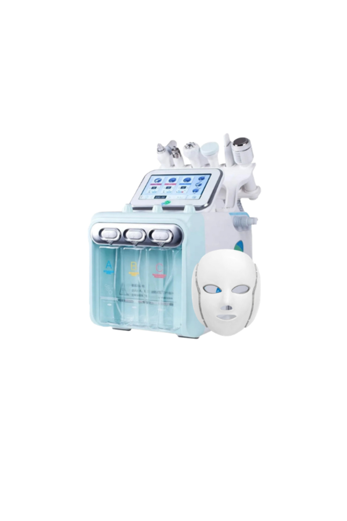 Hydra-one セット hydrafacial Led Terapi Hydra Facial 7 1 &büyük Metal Vakum